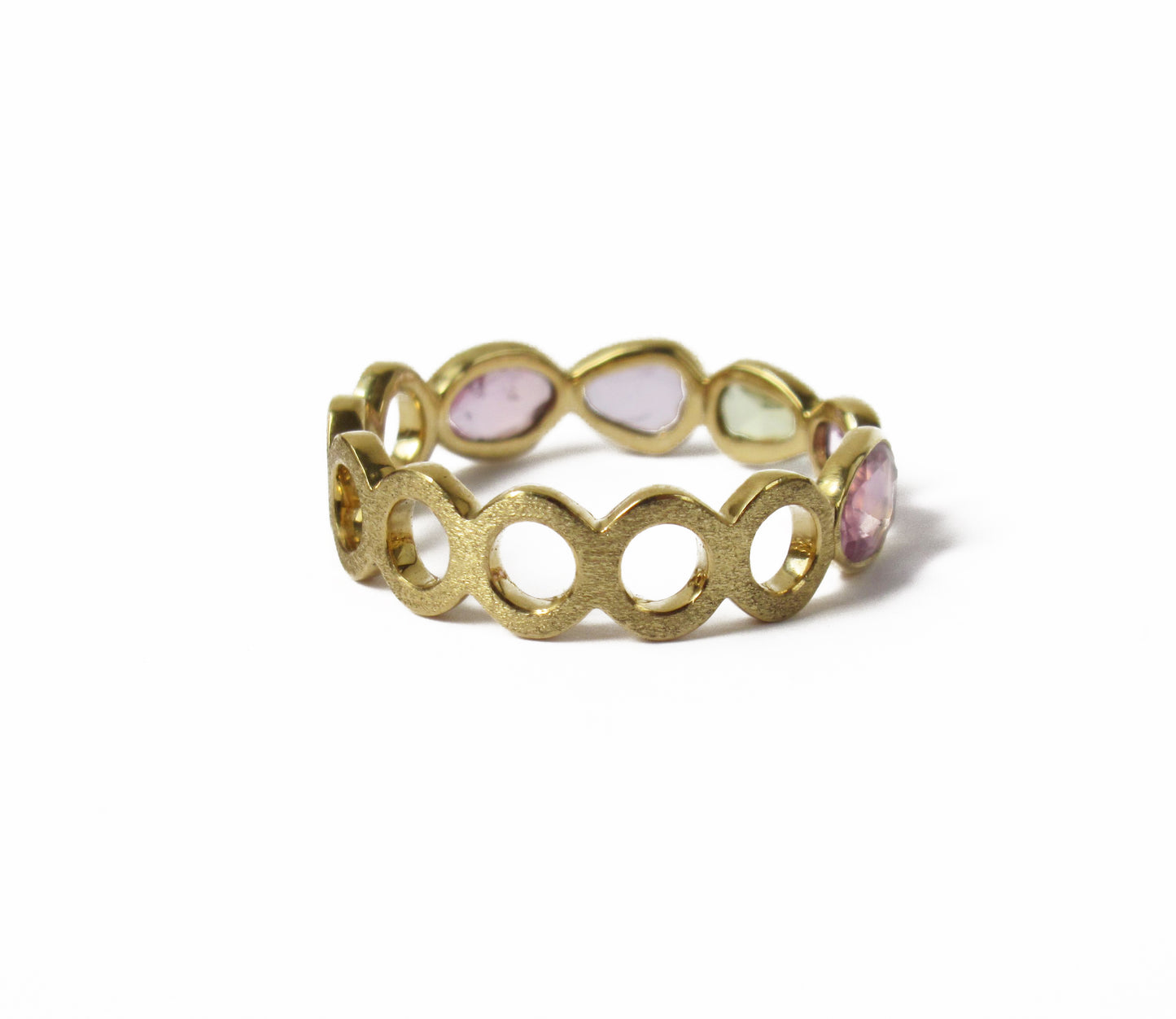 sapphire × circle half eternity ring (13号) / K18