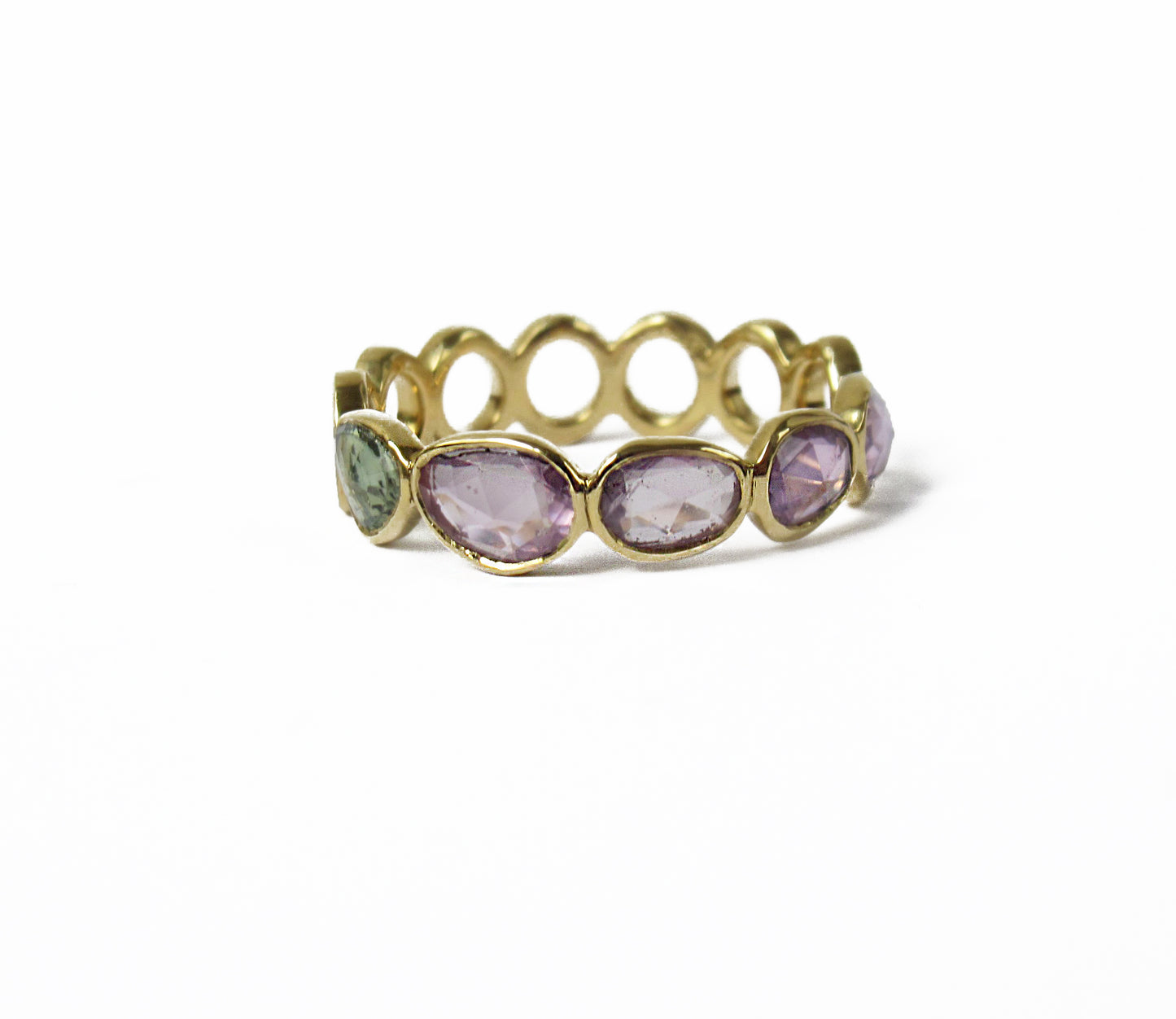 sapphire × circle half eternity ring (13号) / K18