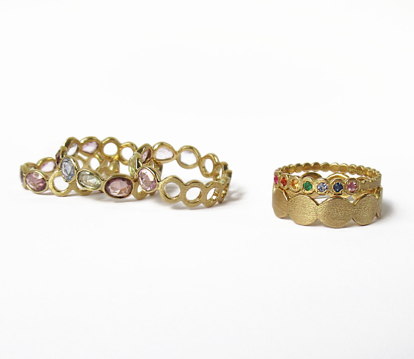 sapphire × circle half eternity ring (11号) / K18