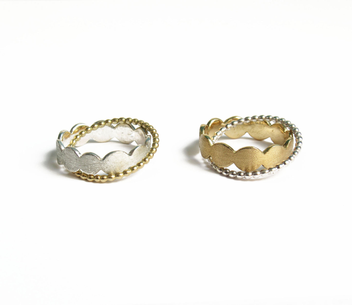 crossing circle ring / K18,Silver