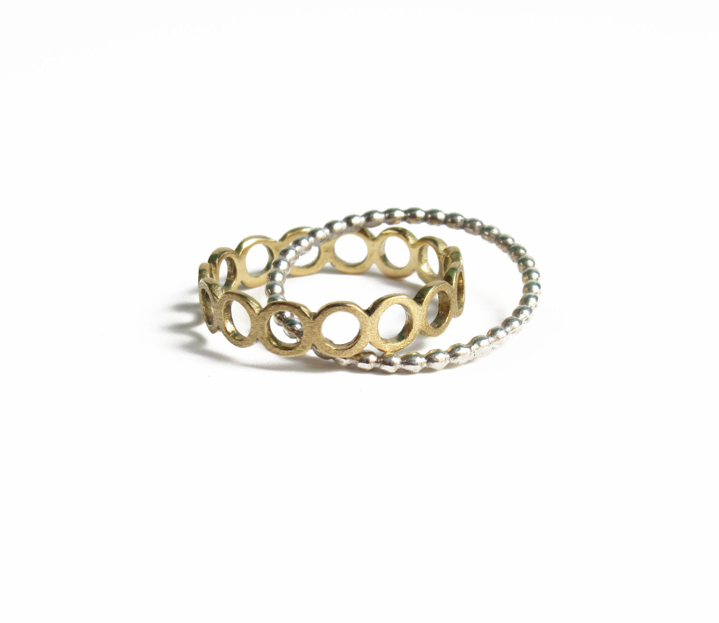 crossing circle ring / K18,Silver
