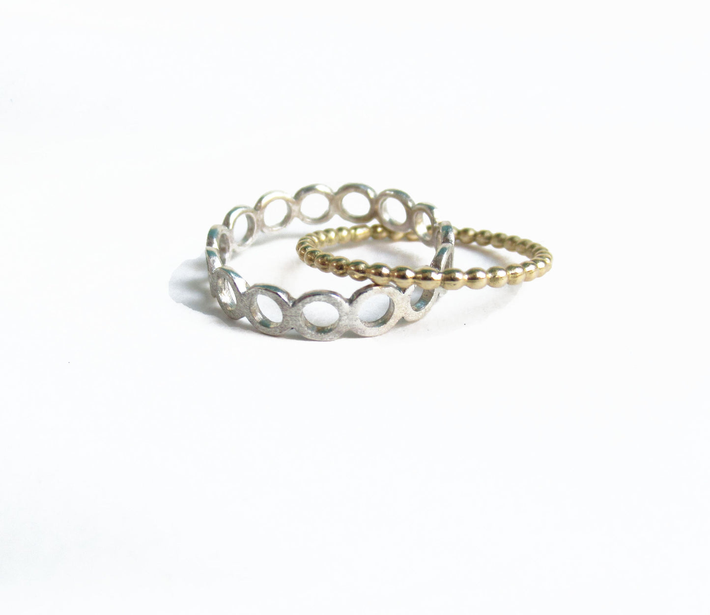 crossing silver circle ring / Silver,K18