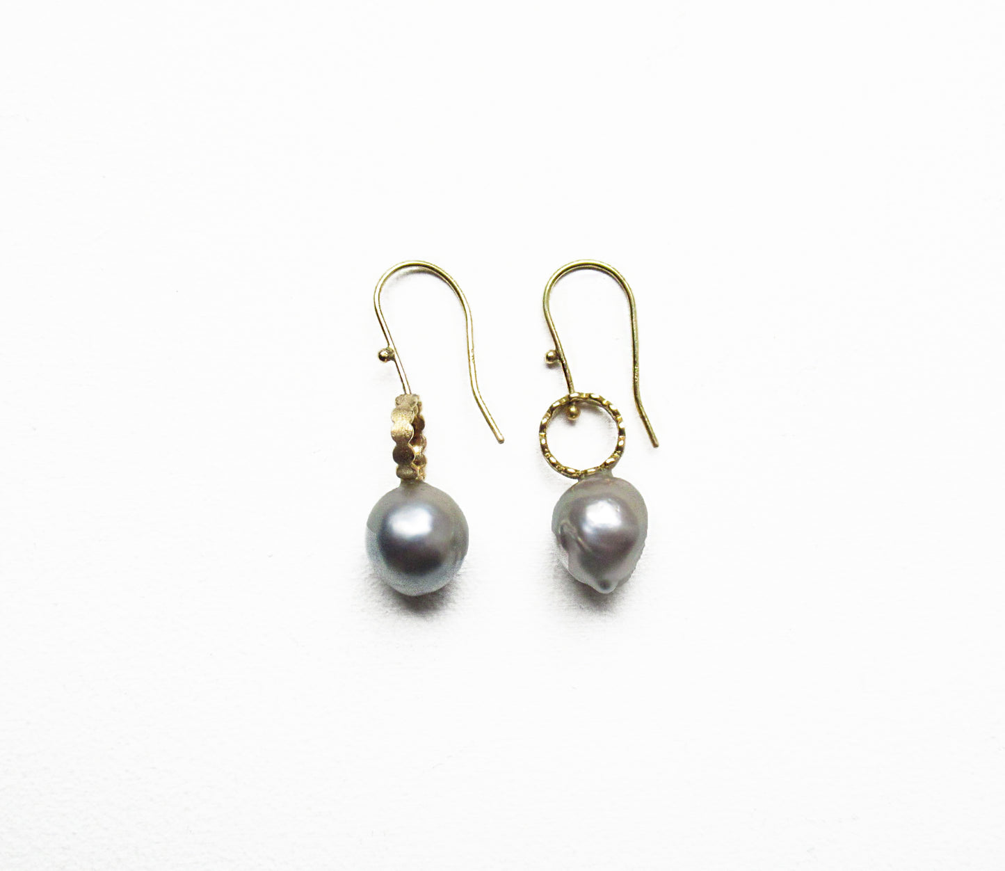 kerama pearl × marumaru hook earring / K18 (両耳)