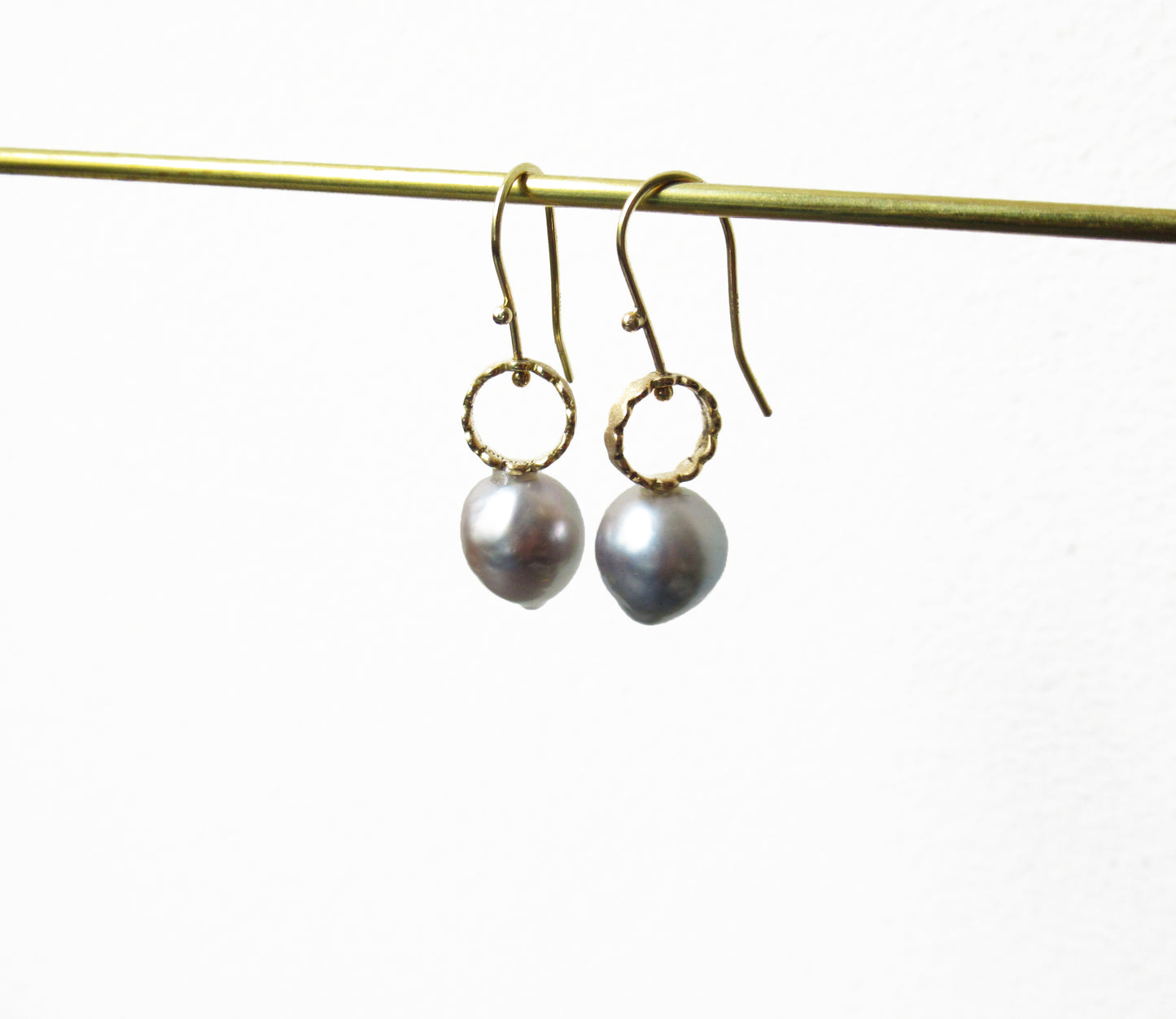 kerama pearl × marumaru hook earring / K18 (両耳)