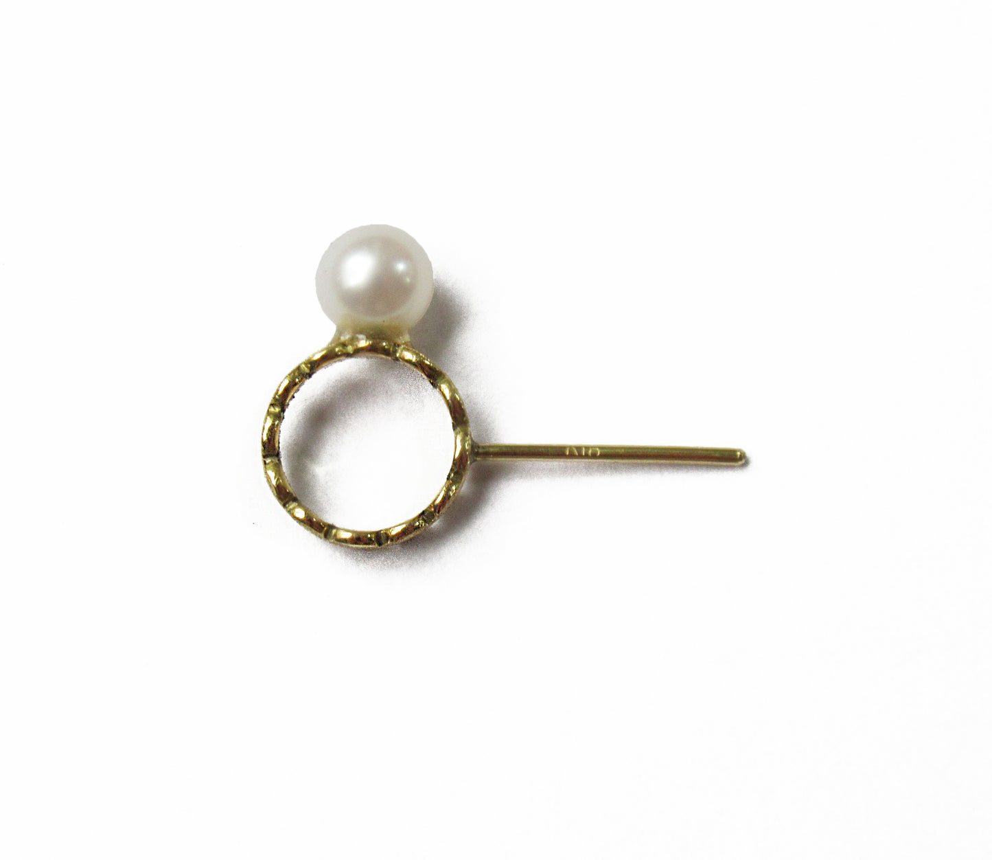 marumaru pearl pierced earring 2 / K18 (片耳)