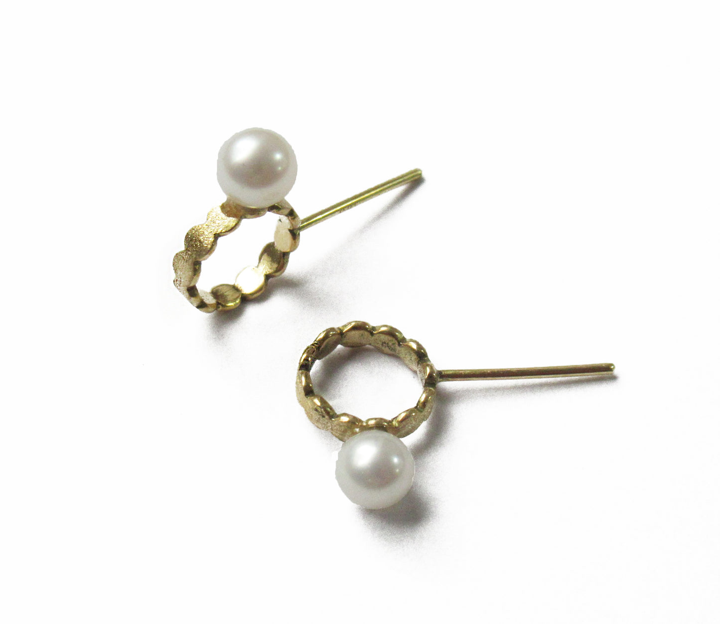 marumaru pearl pierced earring 2 / K18 (片耳)