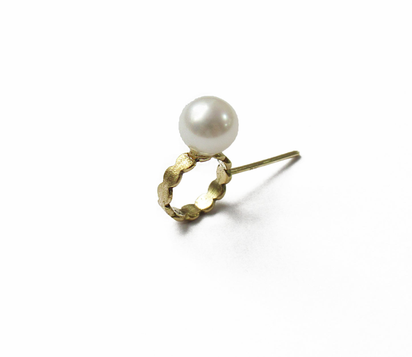 marumaru pearl pierced earring 3 / K18 (片耳)