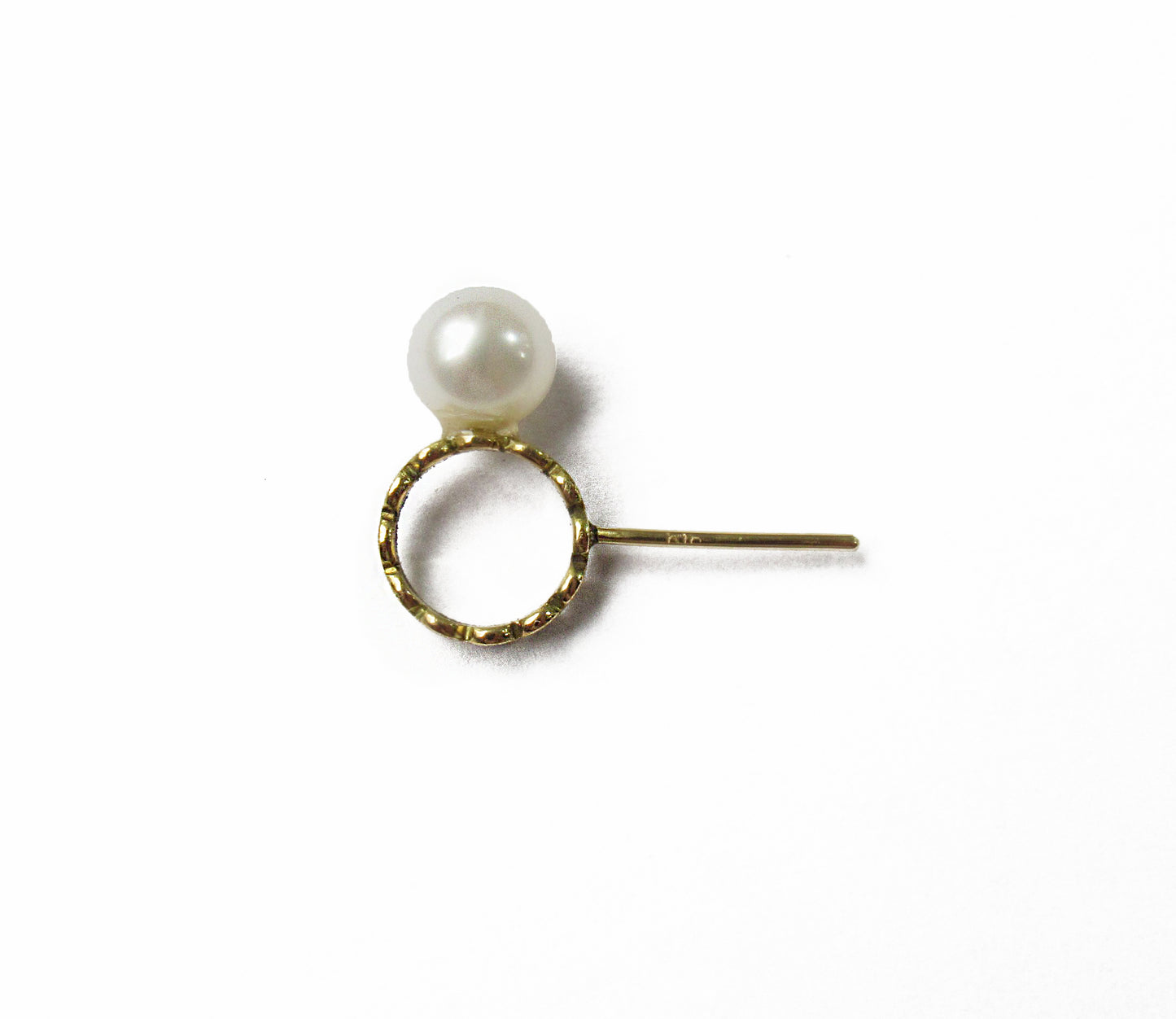 marumaru pearl pierced earring 3 / K18 (片耳)