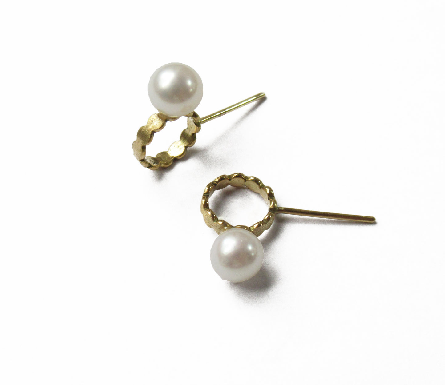 marumaru pearl pierced earring 3 / K18 (片耳)
