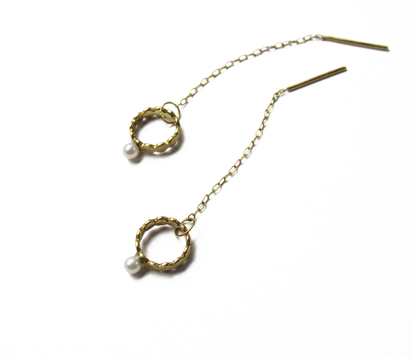 marumaru pearl chain pierced earring / K18 (片耳)