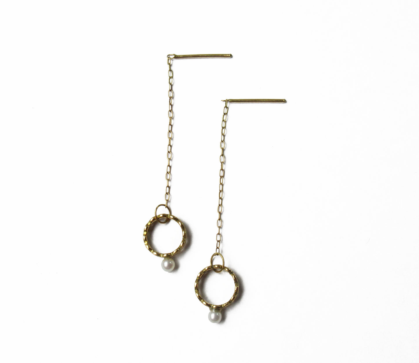 marumaru pearl chain pierced earring / K18 (片耳)
