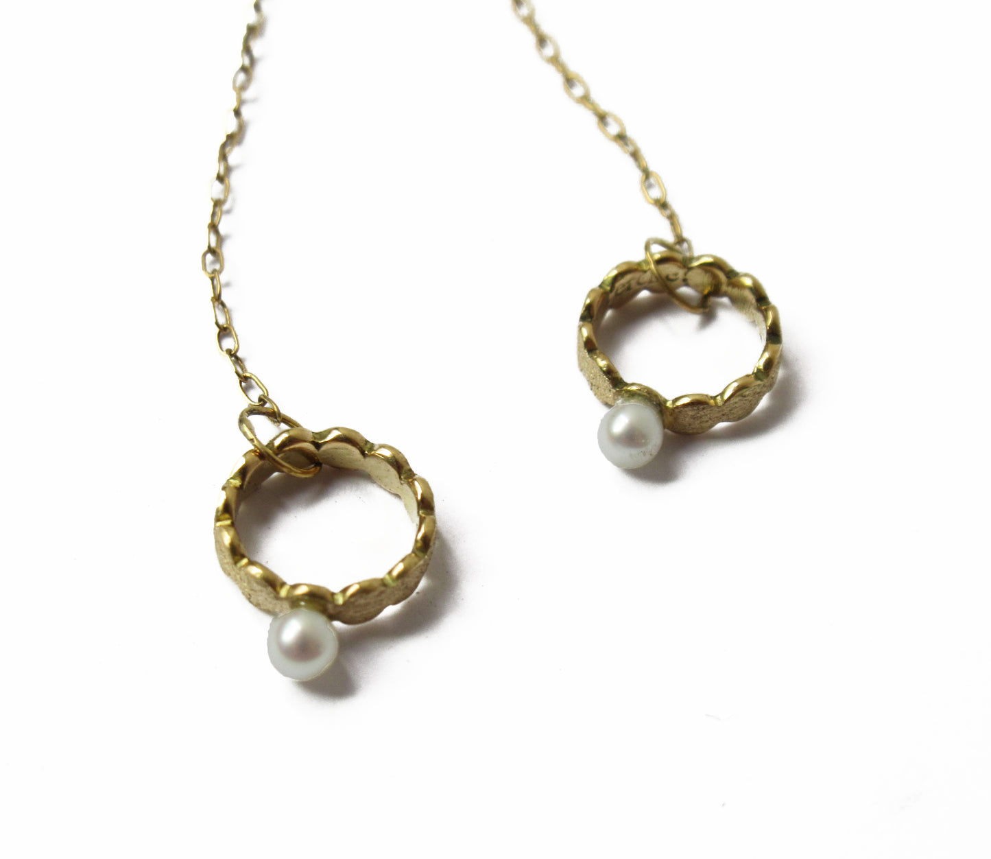 marumaru pearl chain pierced earring / K18 (片耳)