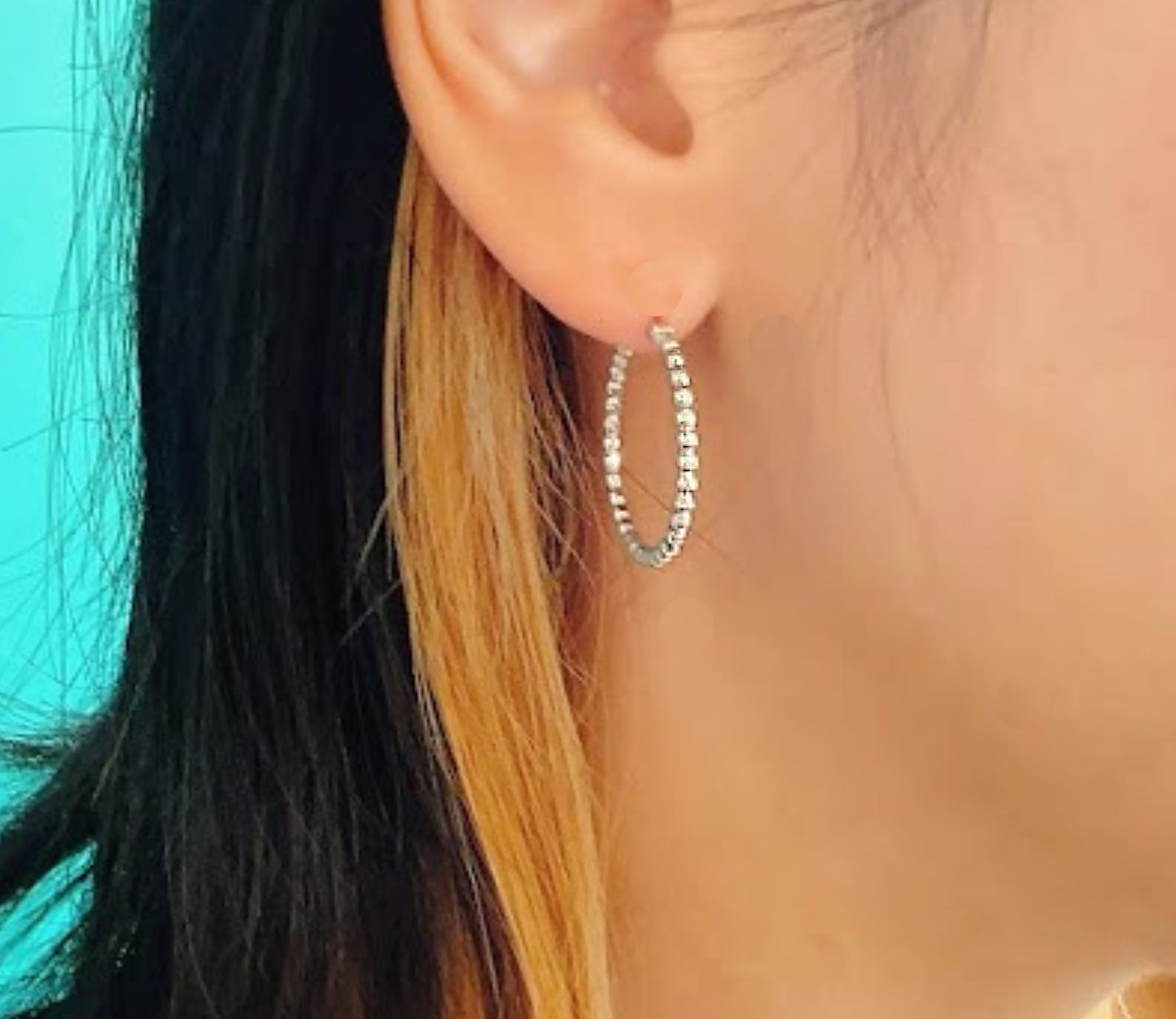 tsubutsubu silver hoop pierced earring 2 / Silver (両耳)