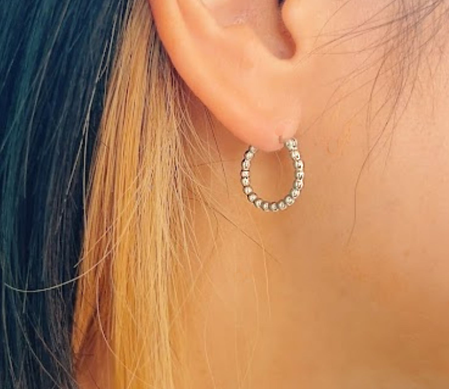 tsubutsubu silver hoop earring (pierce) 1 / Silver (両耳)