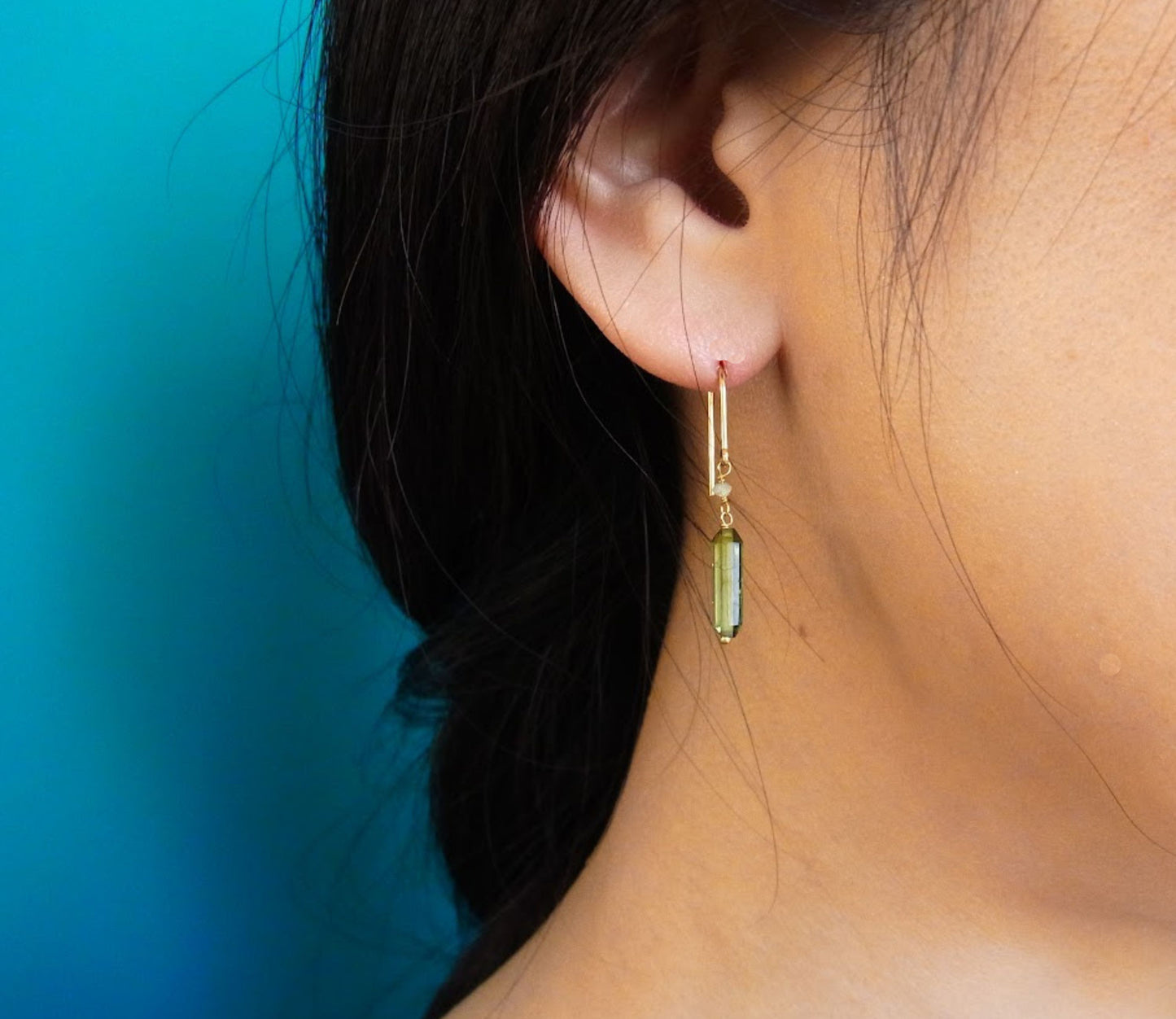 tourmaline×diamond earring (pierce) / K18 (両耳)