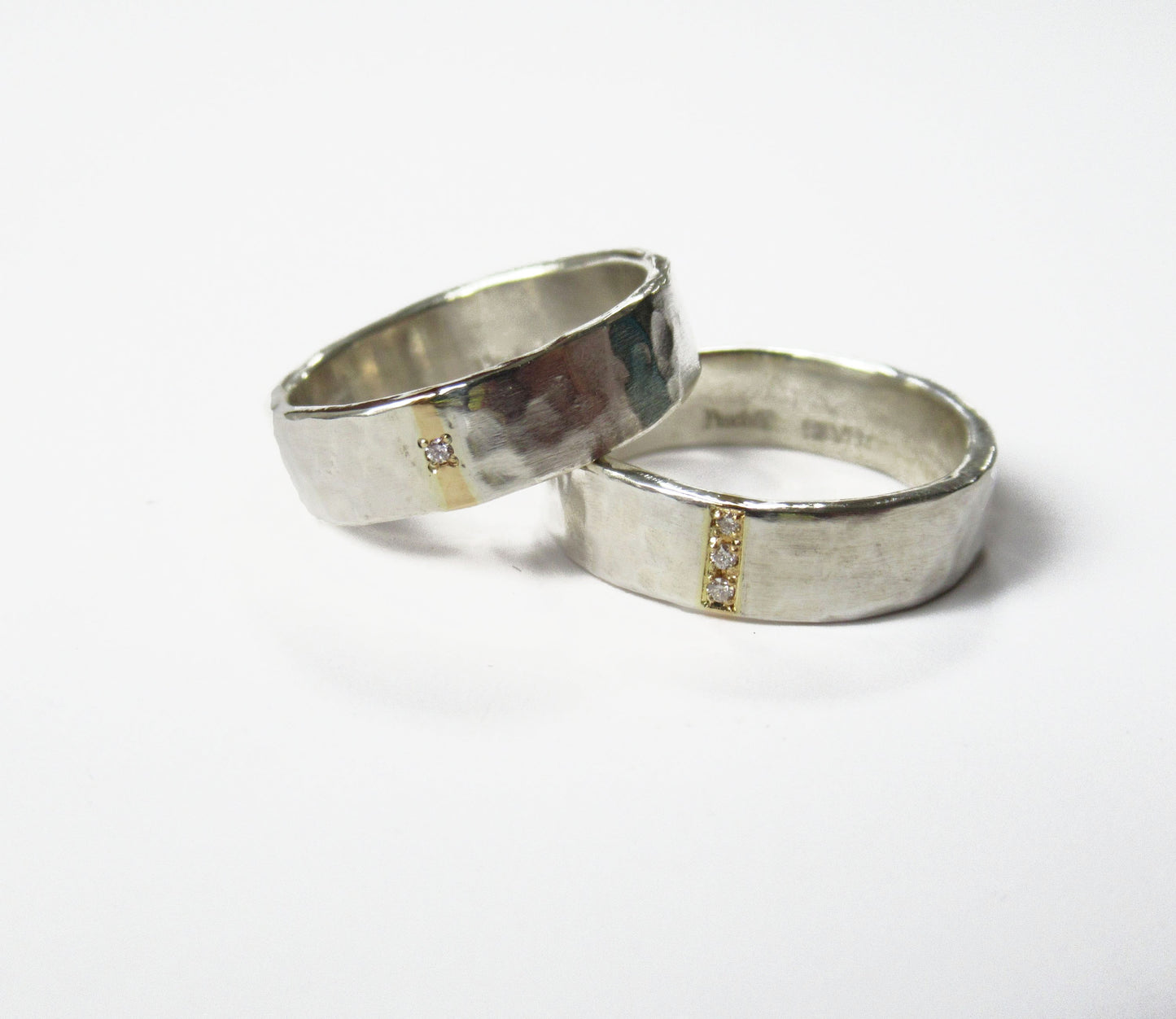Silver×K18 dia 1P ring 2