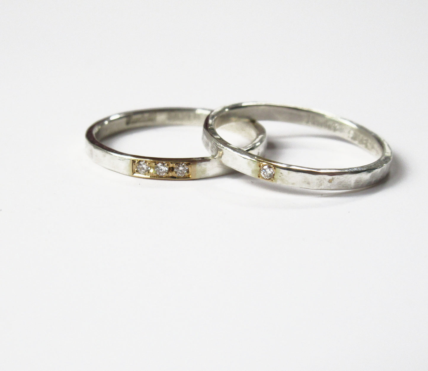 Silver×K18 dia 1P ring 1