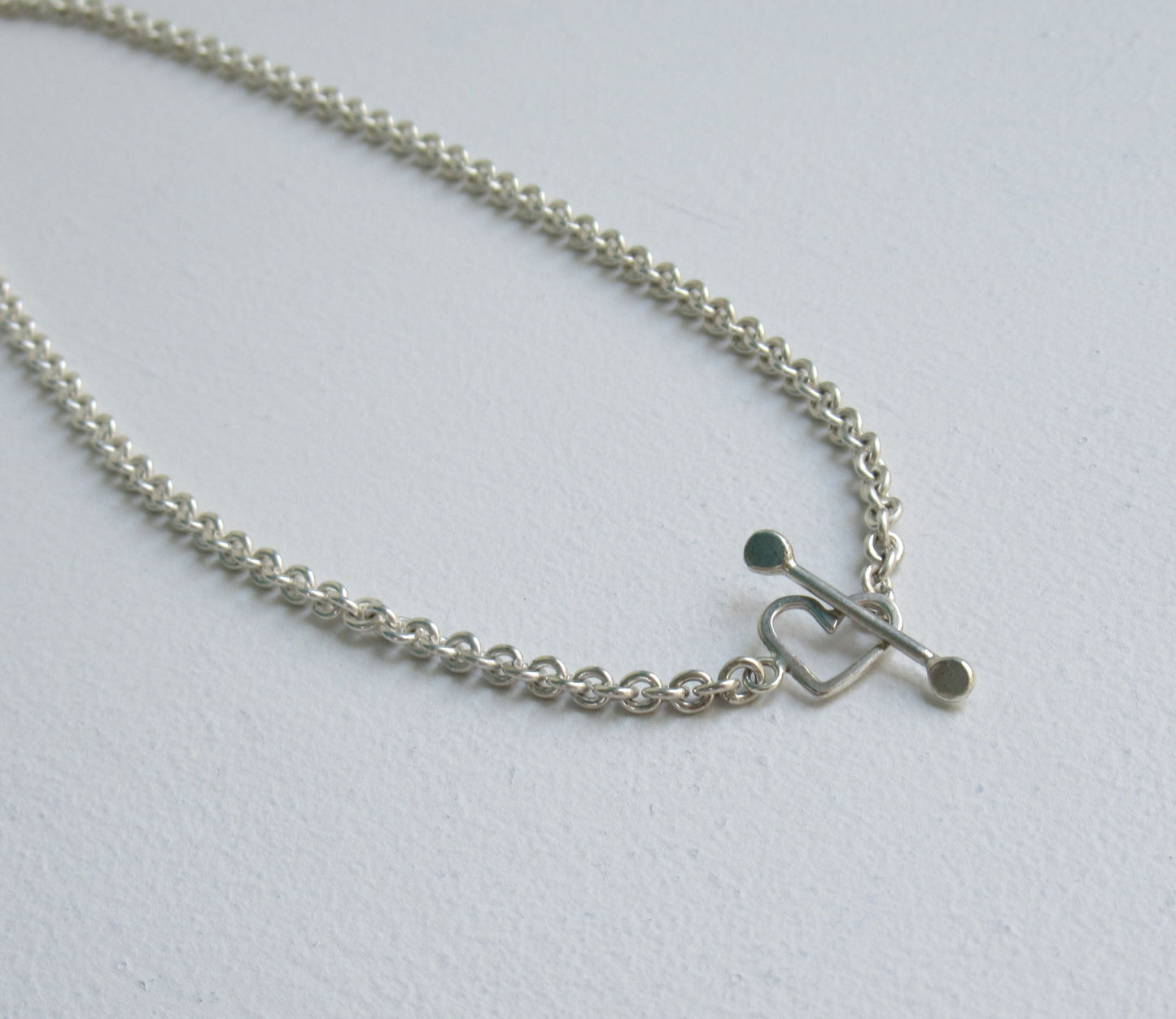 mantel silver necklace (heart) / Silver (45cm)