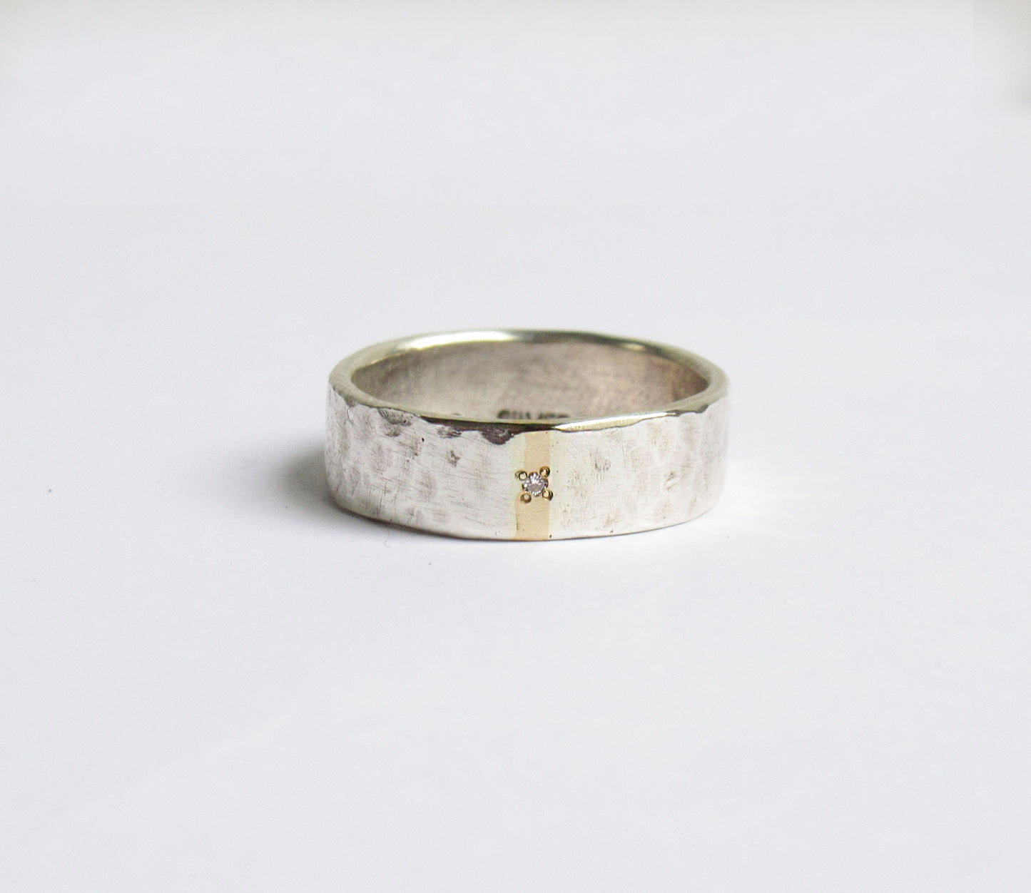 Silver×K18 dia 1P ring 2