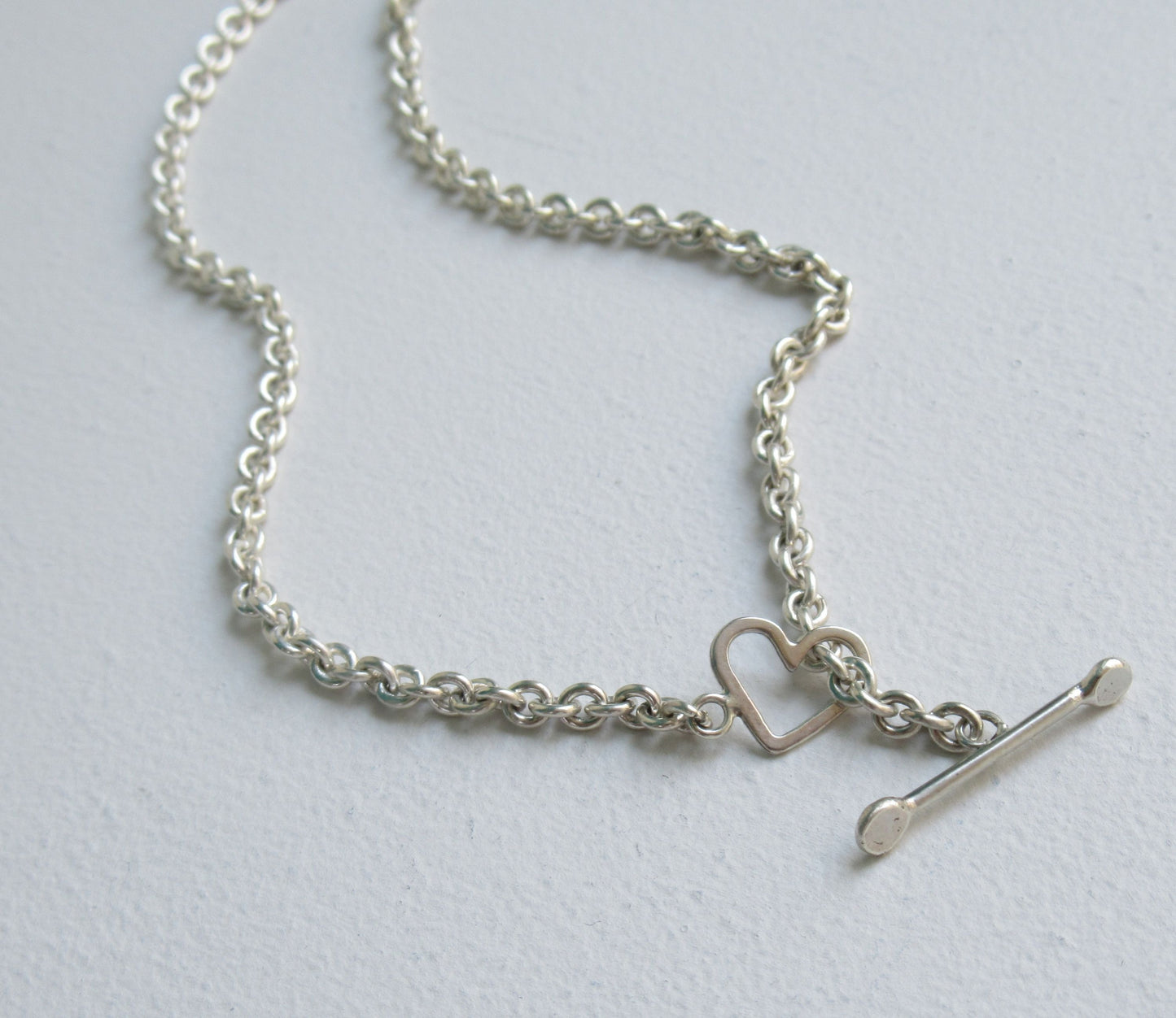 mantel silver necklace (heart) / Silver (45cm)