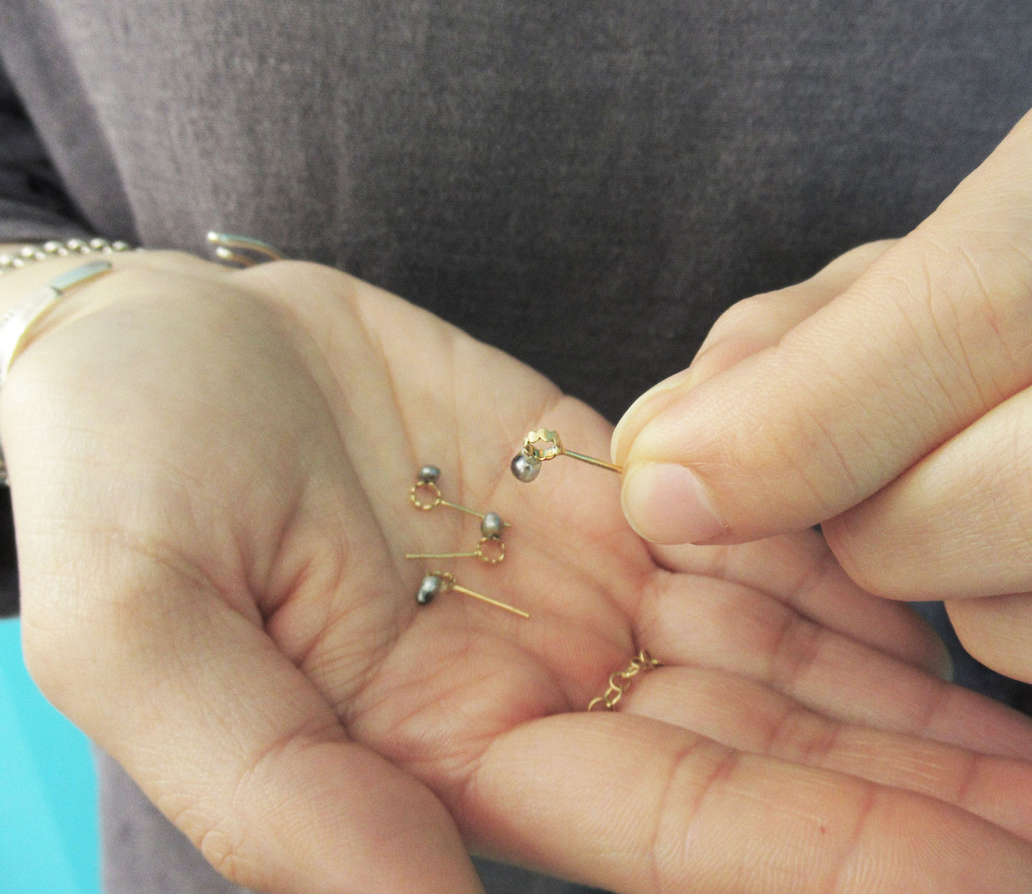 kerama keshi pearl pierced earring / K18 (片耳)