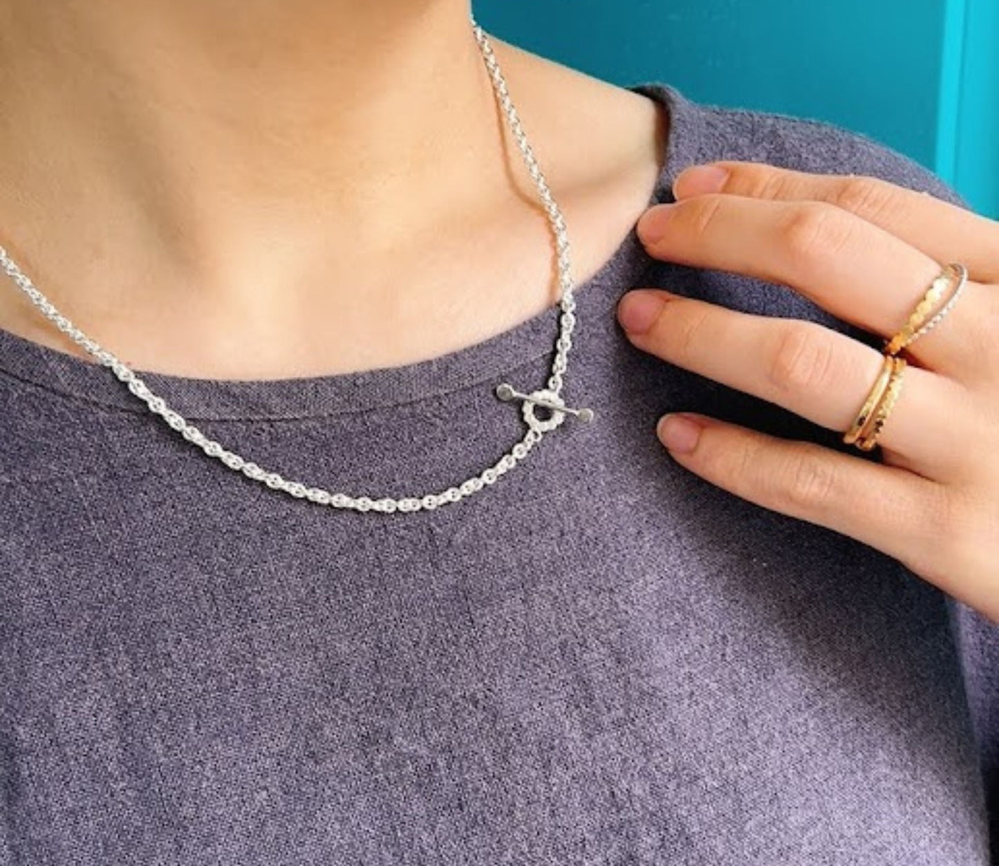 mantel silver necklace (marumaru) 1 / Silver (45cm)