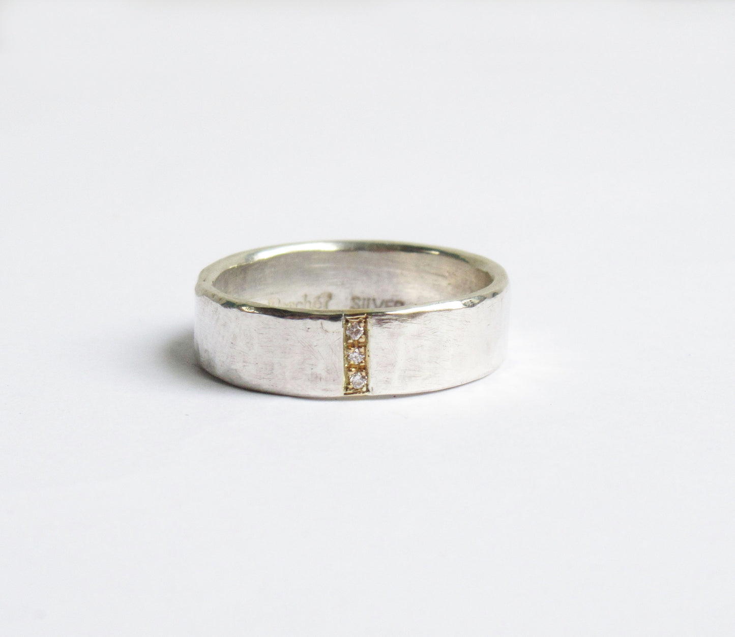 Silver×K18 dia 3P ring 2