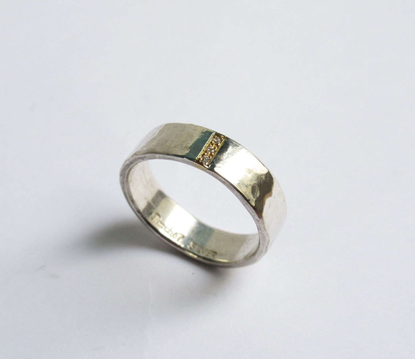 Silver×K18 dia 3P ring 2