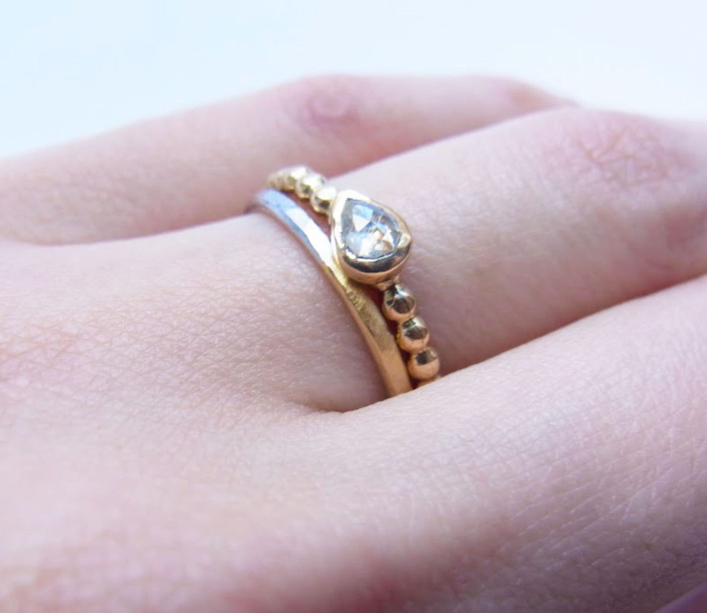 Pt900×K18 half marriage ring (S) / Pt900,K18
