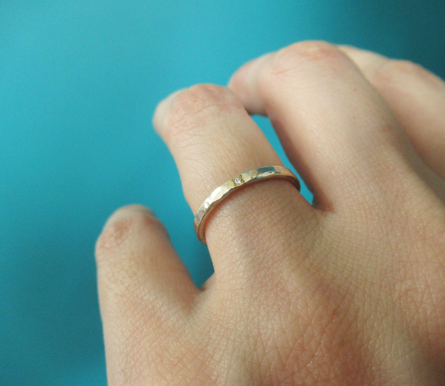 Silver×K18 dia 1P ring 1