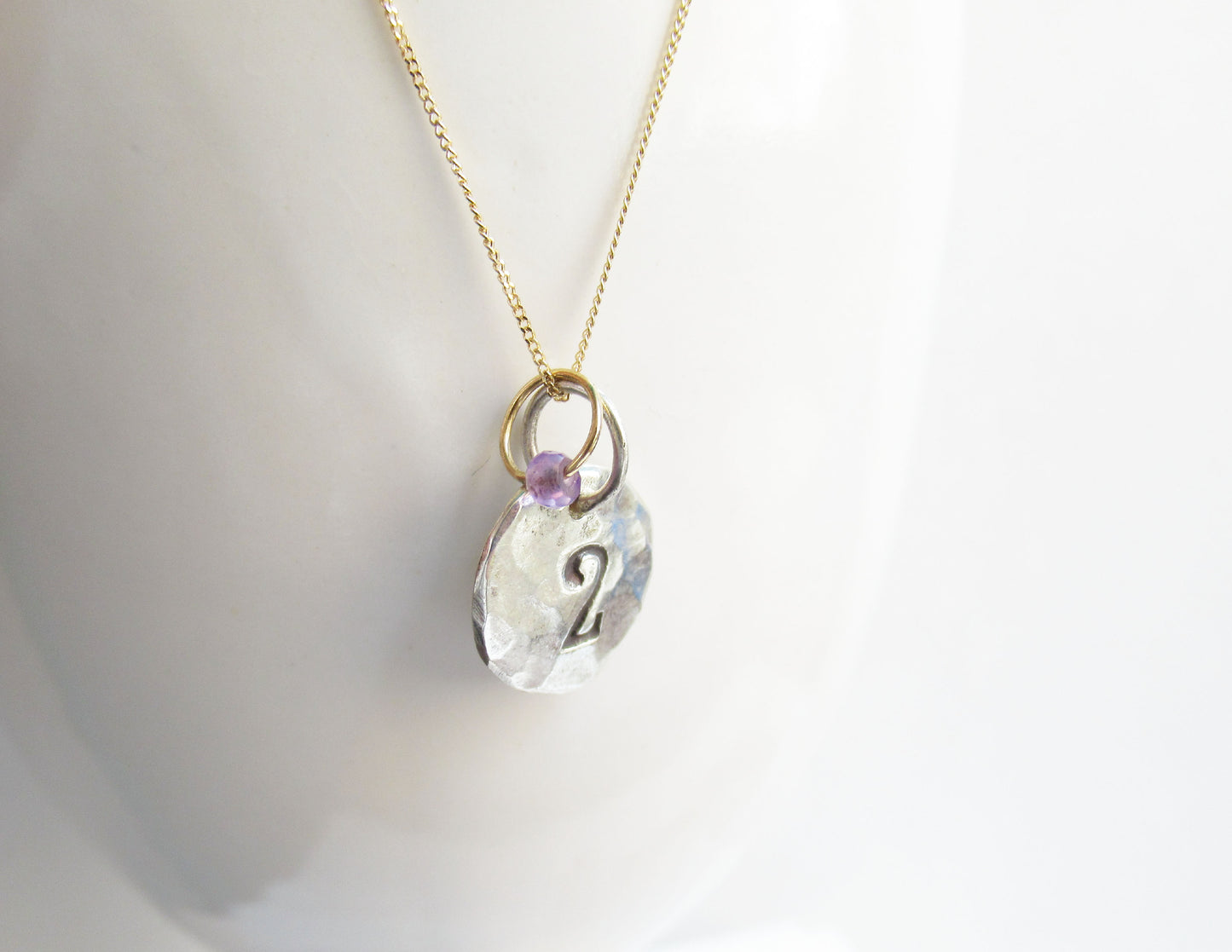 birthstone necklace (2月/Amethyst) /K18(40cm)