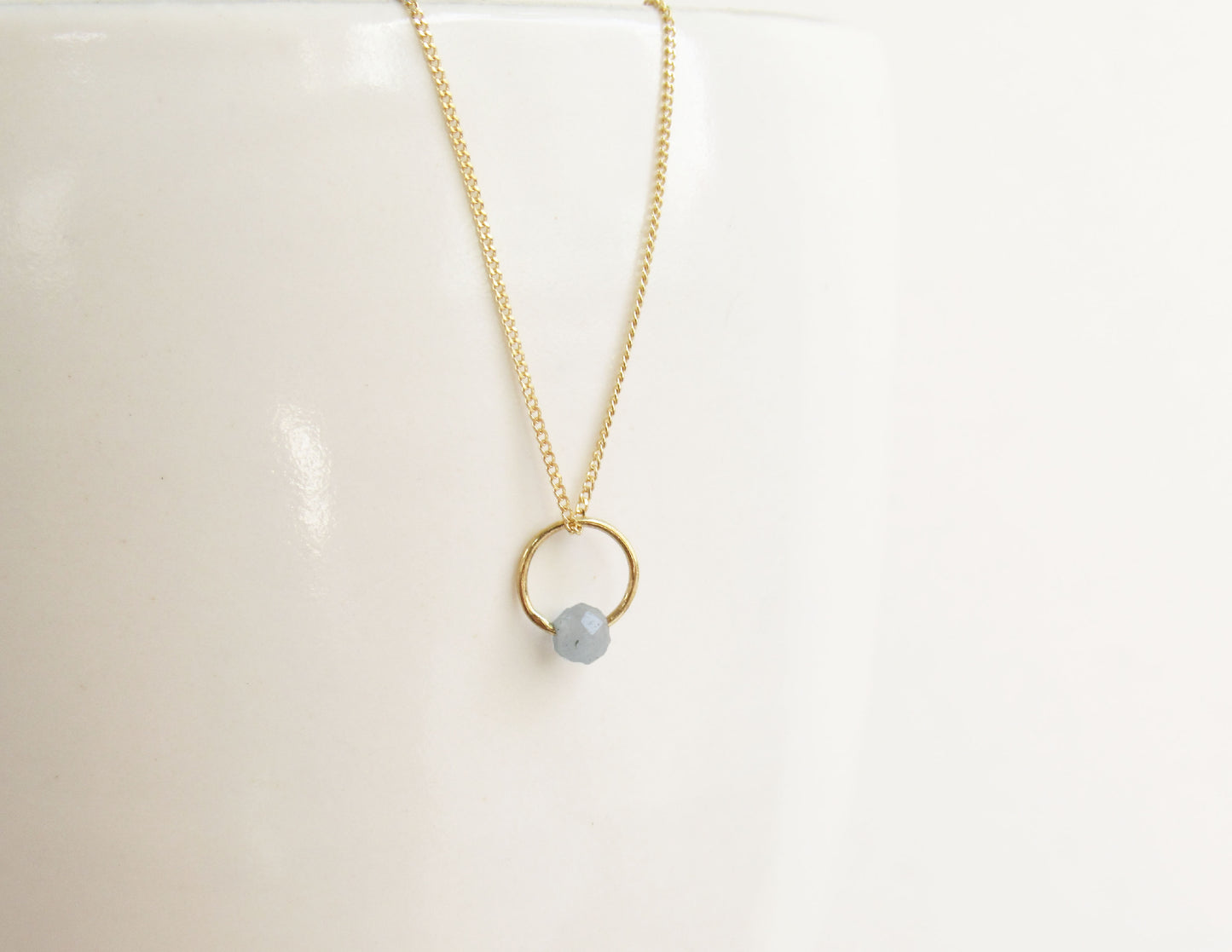 birthstone necklace (3月/Aquamarine) /K18(40cm)