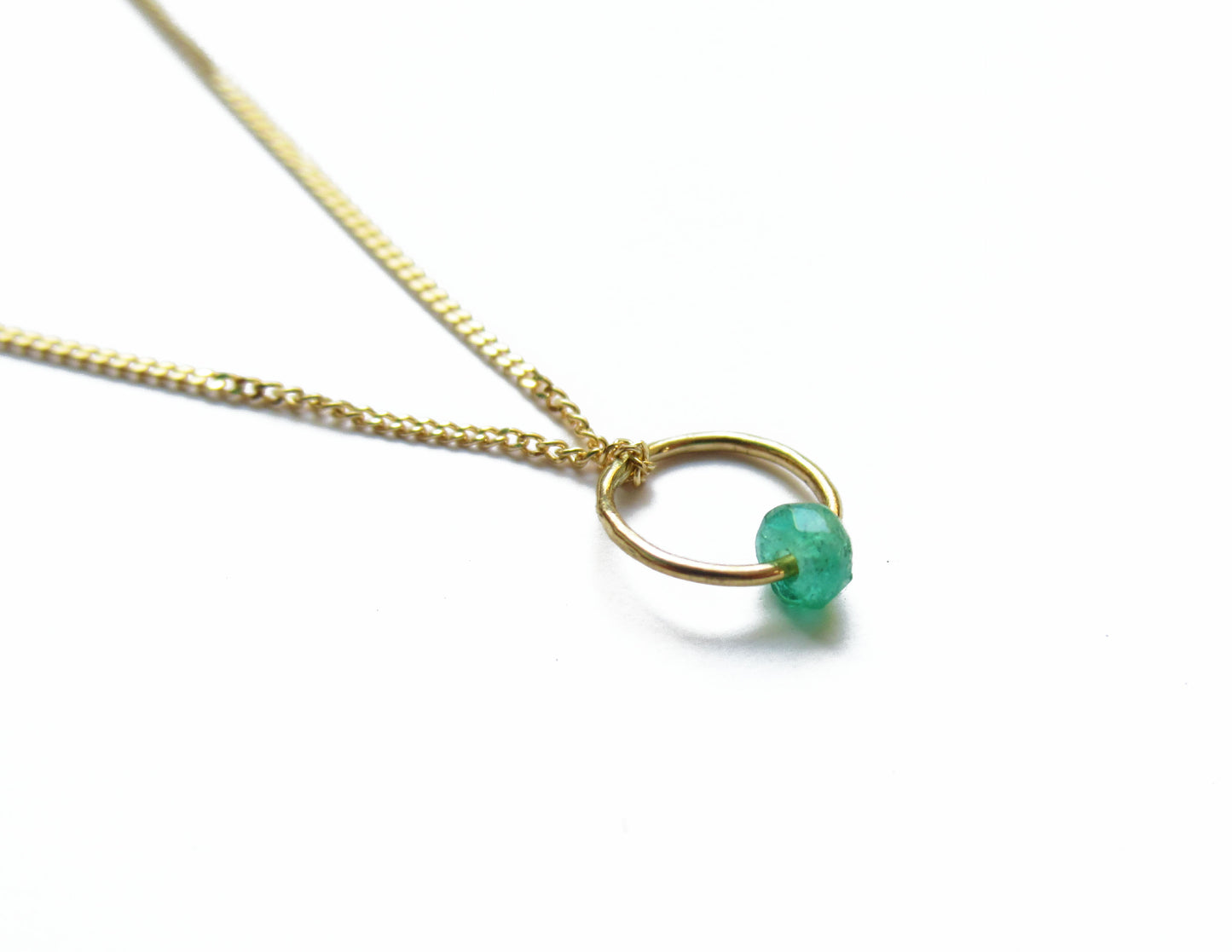 birthstone necklace (5月/Emerald) /K18(40cm)