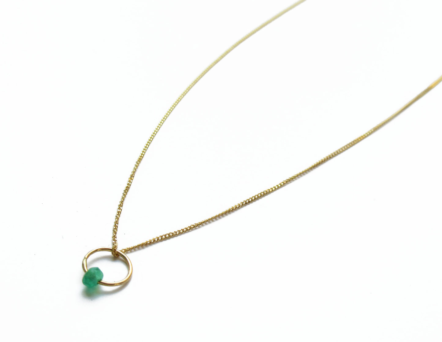 birthstone necklace (5月/Emerald) /K18(40cm)