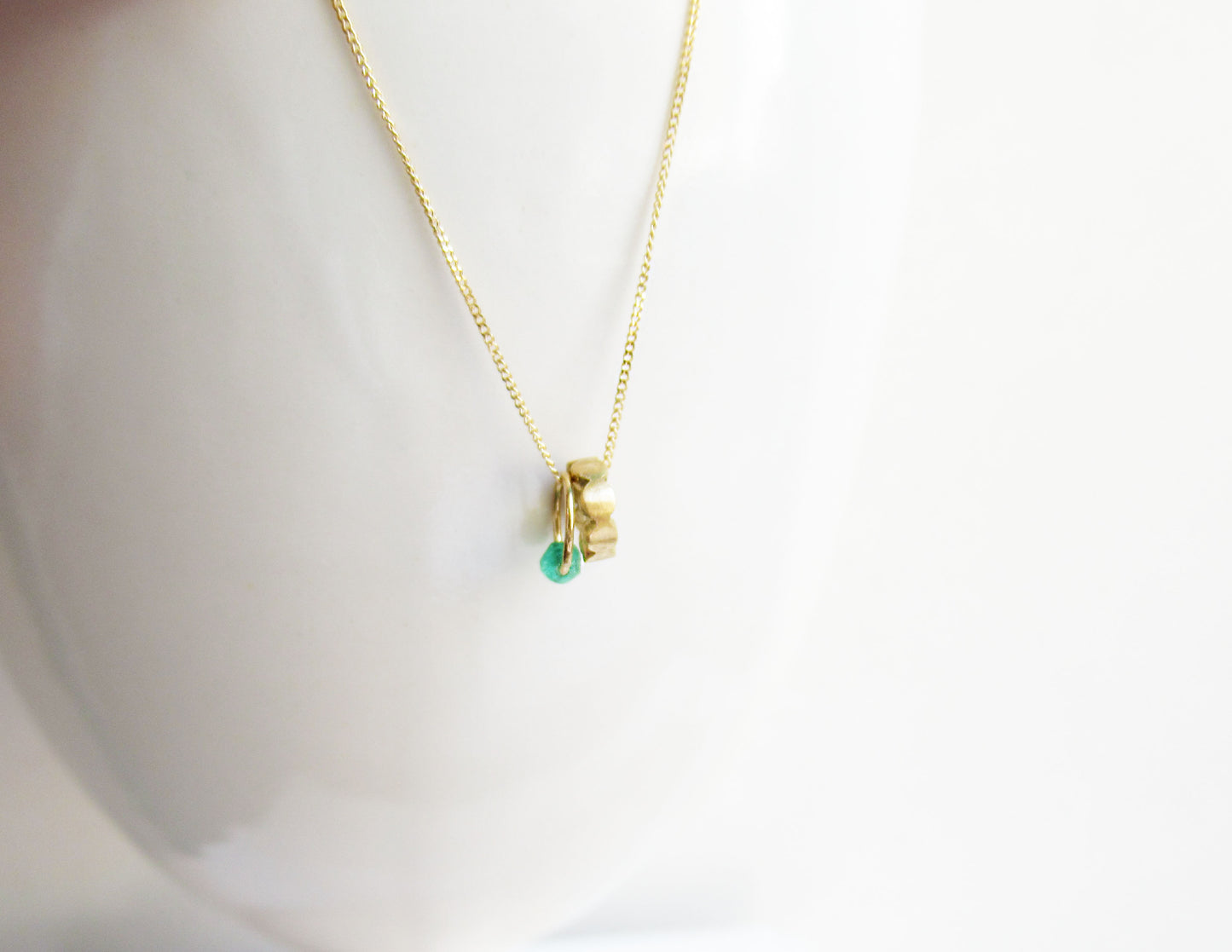 birthstone necklace (5月/Emerald) /K18(40cm)