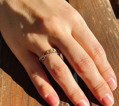 crossing circle ring / K18,Silver
