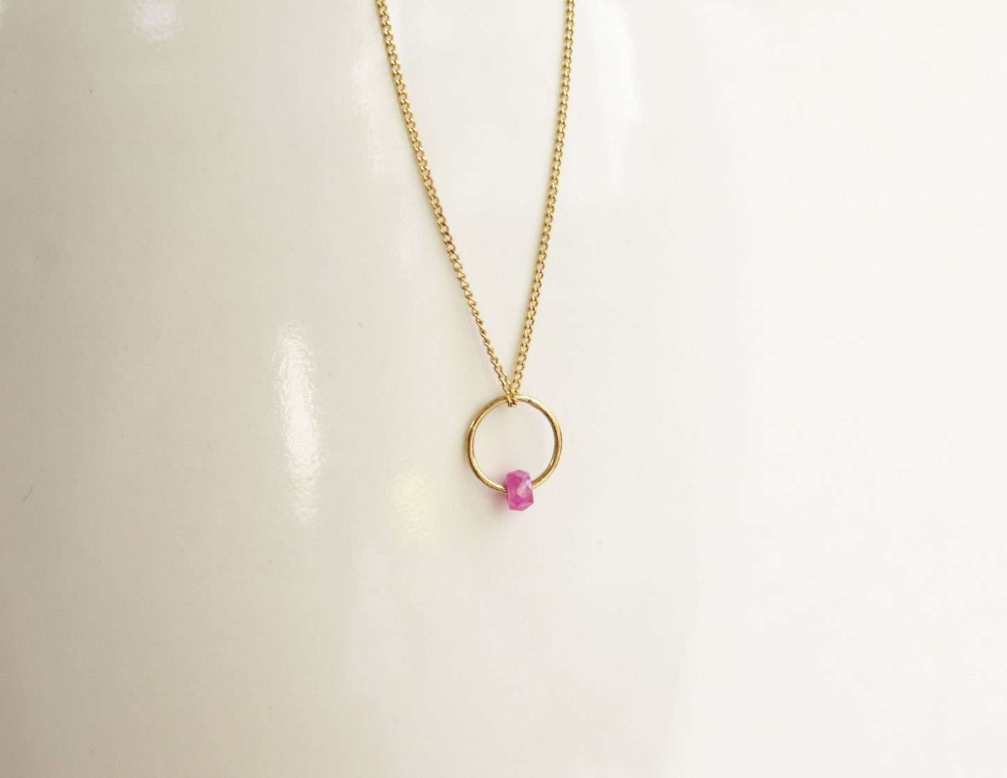 birthstone necklace (7月/Ruby) /K18(40cm)