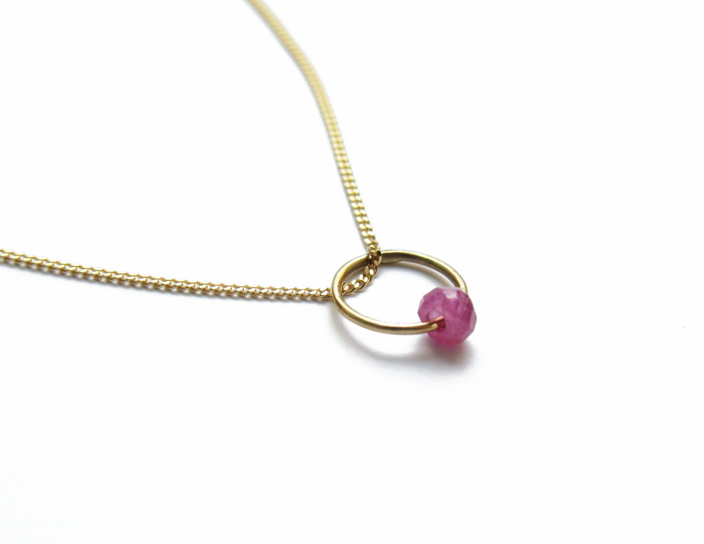 birthstone necklace (7月/Ruby) /K18(40cm)