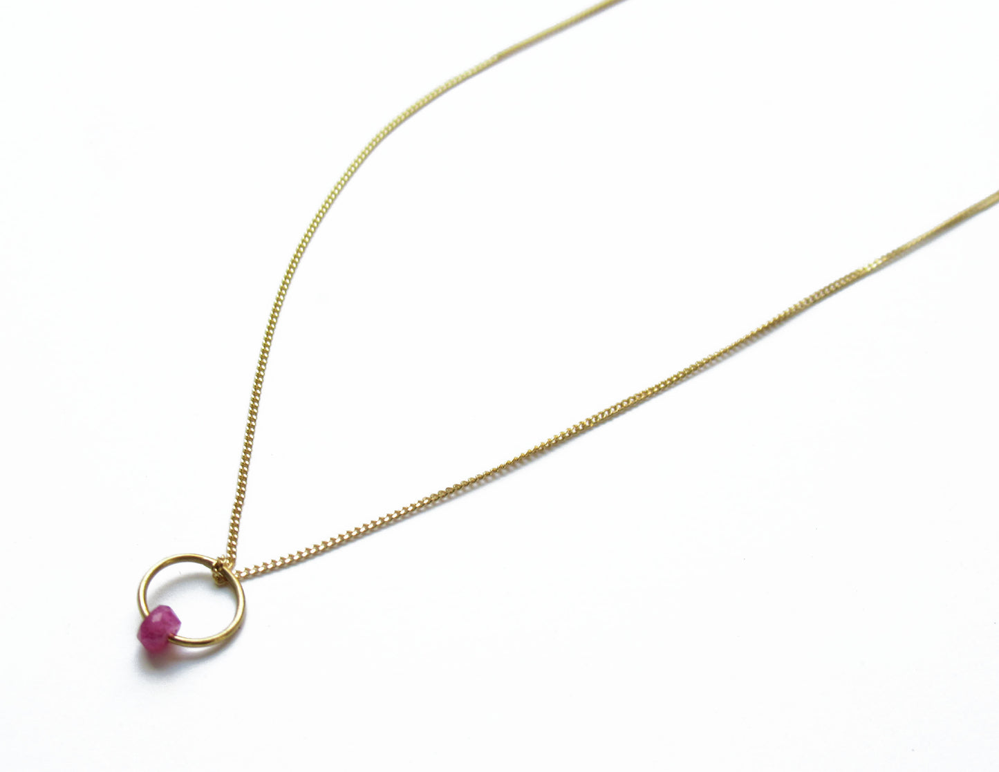 birthstone necklace (7月/Ruby) /K18(40cm)