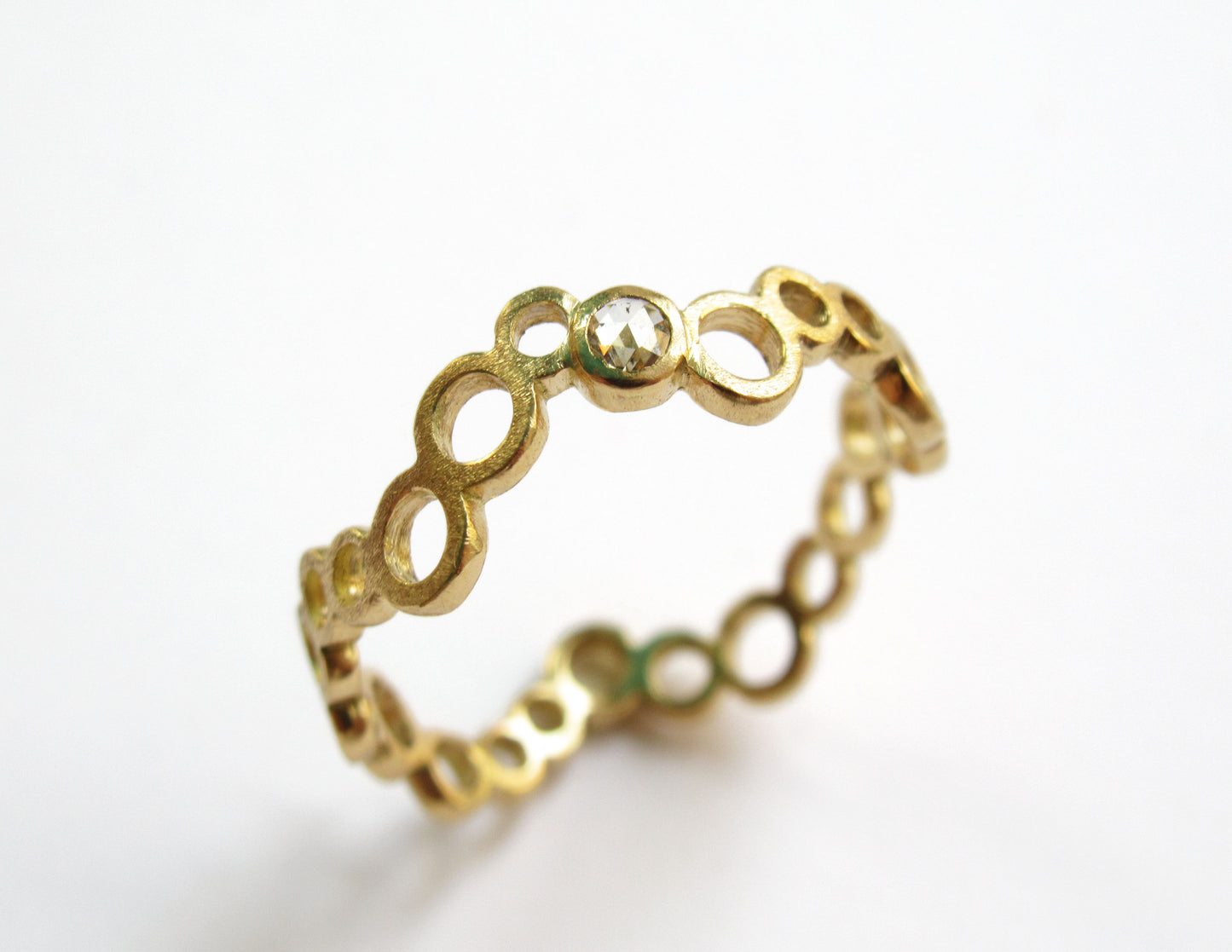 rhythm circle diamond ring (brown diamond)/ K18,Diamond