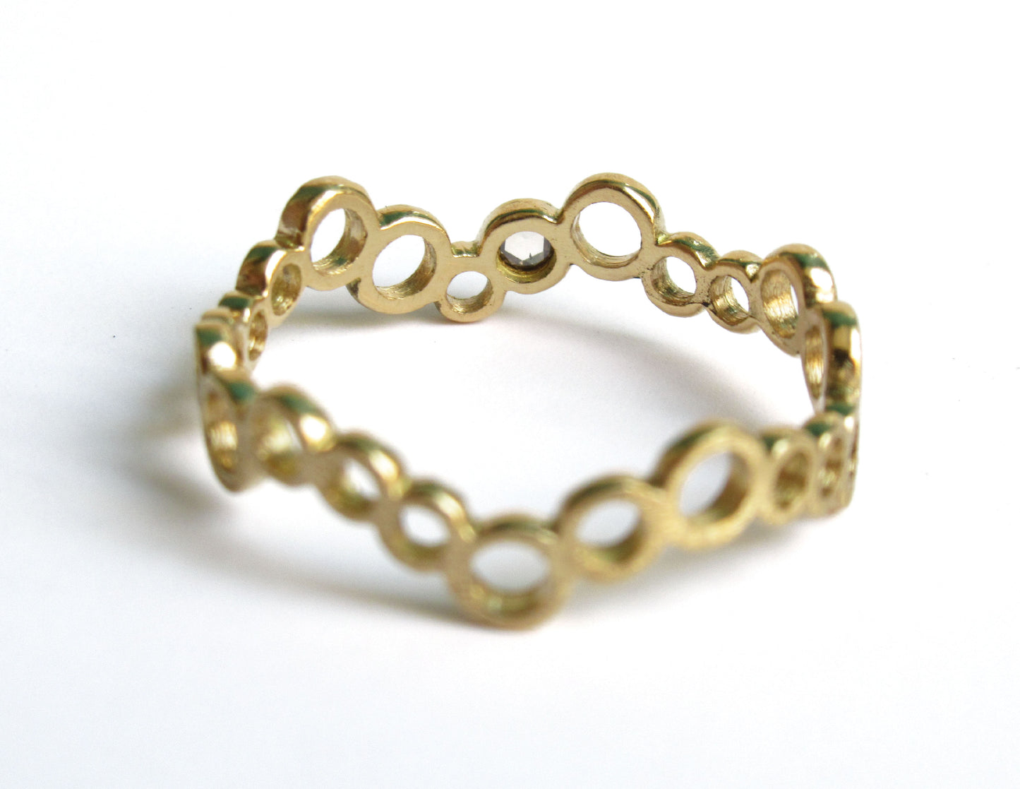 rhythm circle diamond ring (brown diamond)/ K18,Diamond