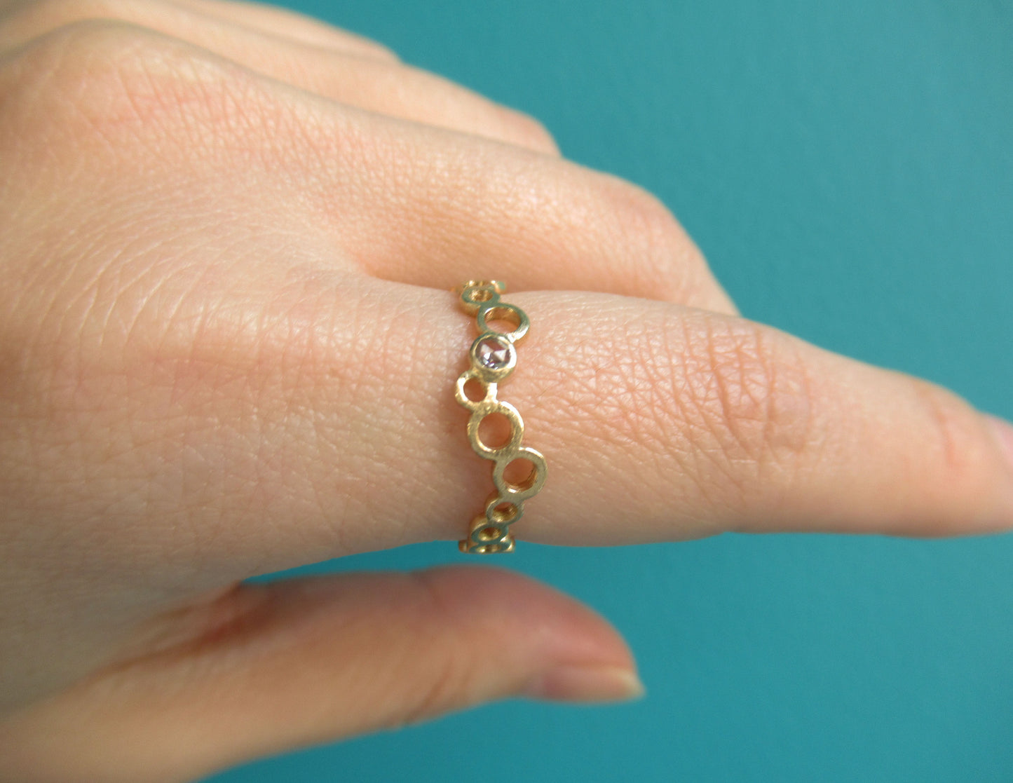 rhythm circle diamond ring (brown diamond)/ K18,Diamond