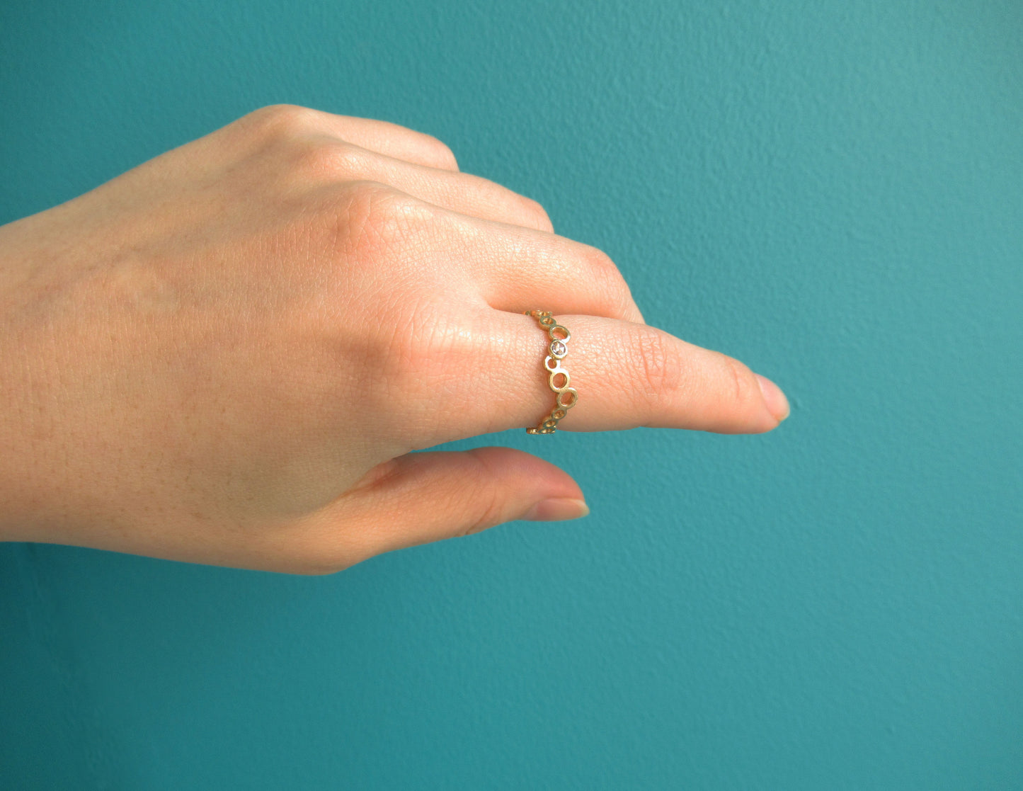 rhythm circle diamond ring (brown diamond)/ K18,Diamond