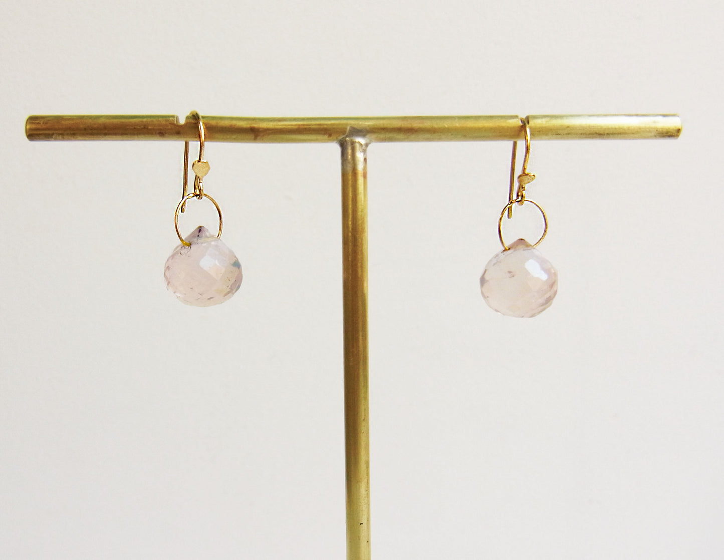rose quartz earring /K18 (両耳) Sold out