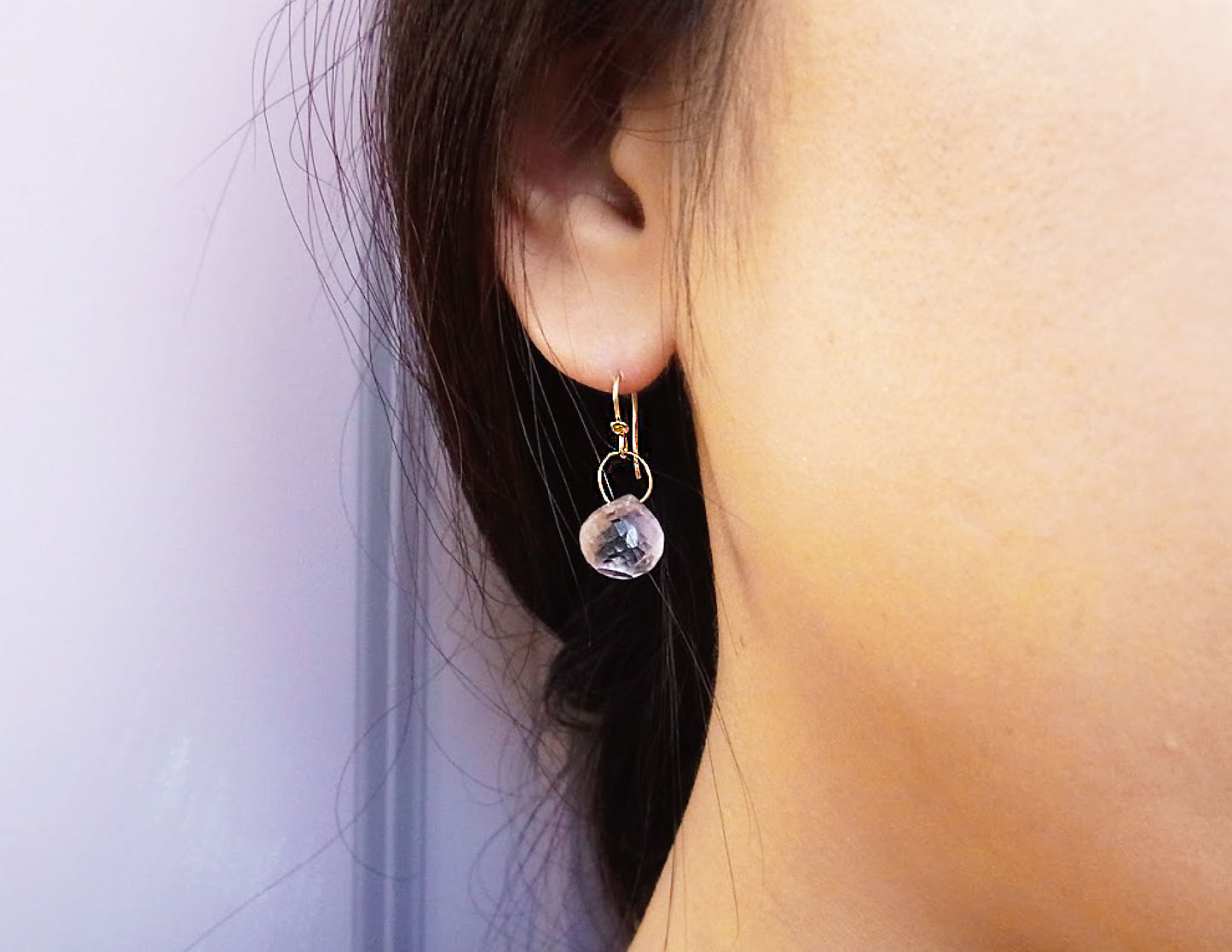 rose quartz earring /K18 (両耳) Sold out