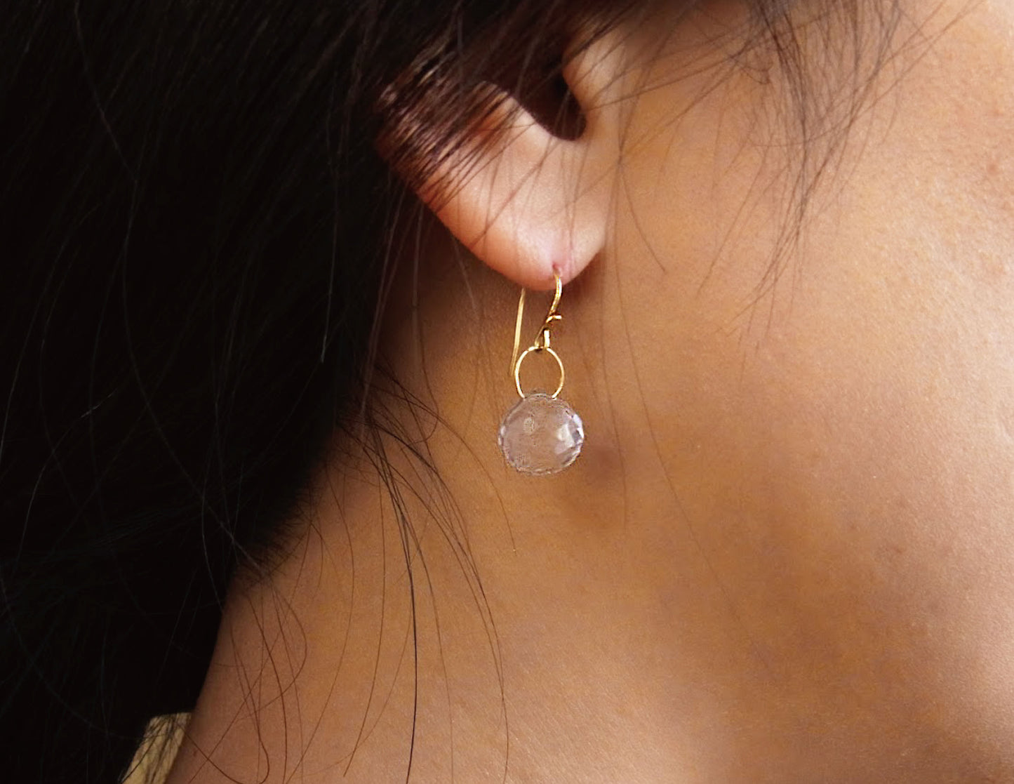 rose quartz earring /K18 (両耳) Sold out