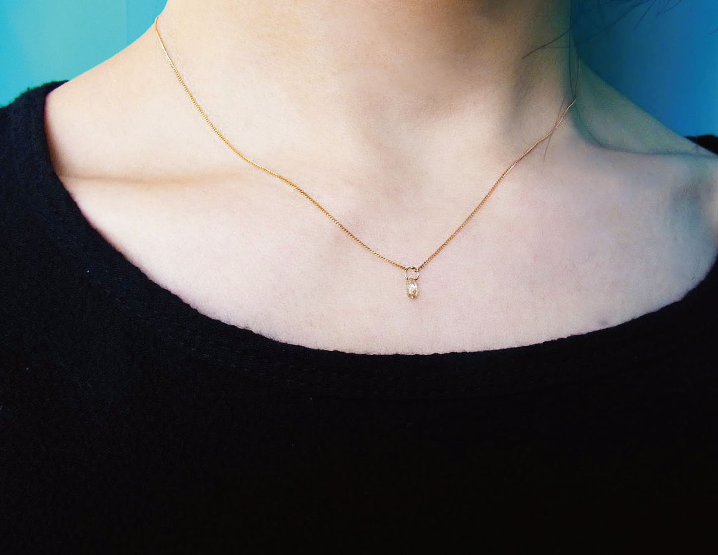 0.37ct tiny diamond necklace 1 /K18(40cm)