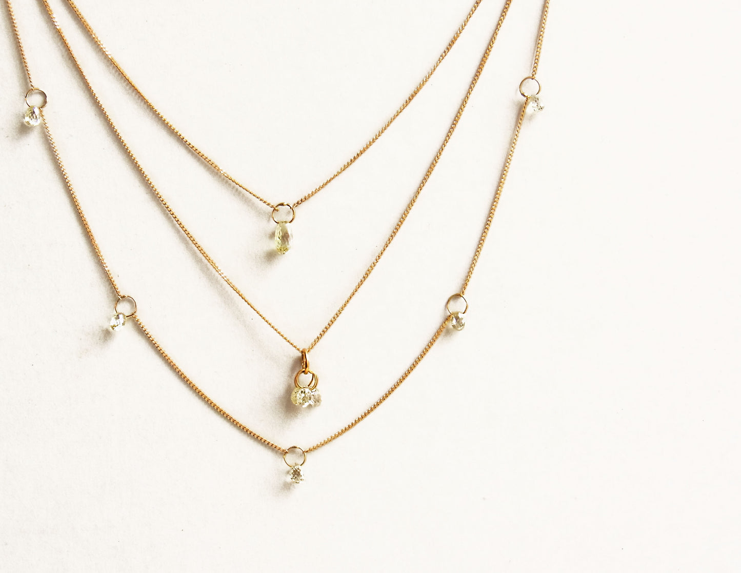 0.37ct tiny diamond necklace 1 /K18(40cm)