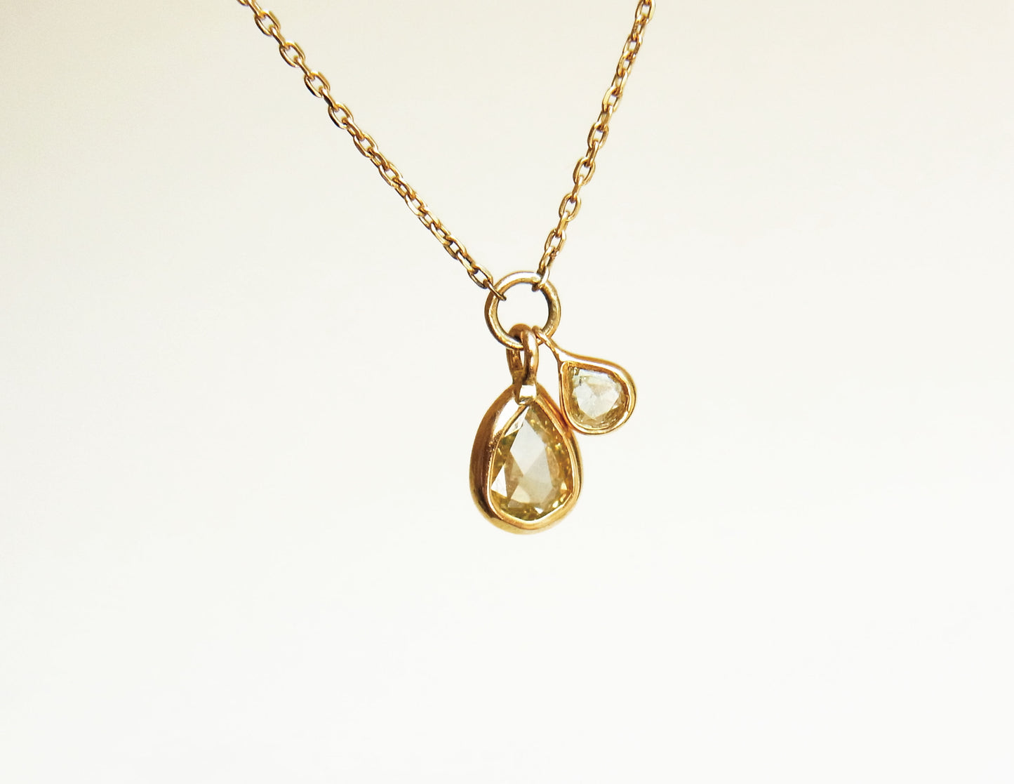 rosecut diamond 2P necklace /K18(40cm)