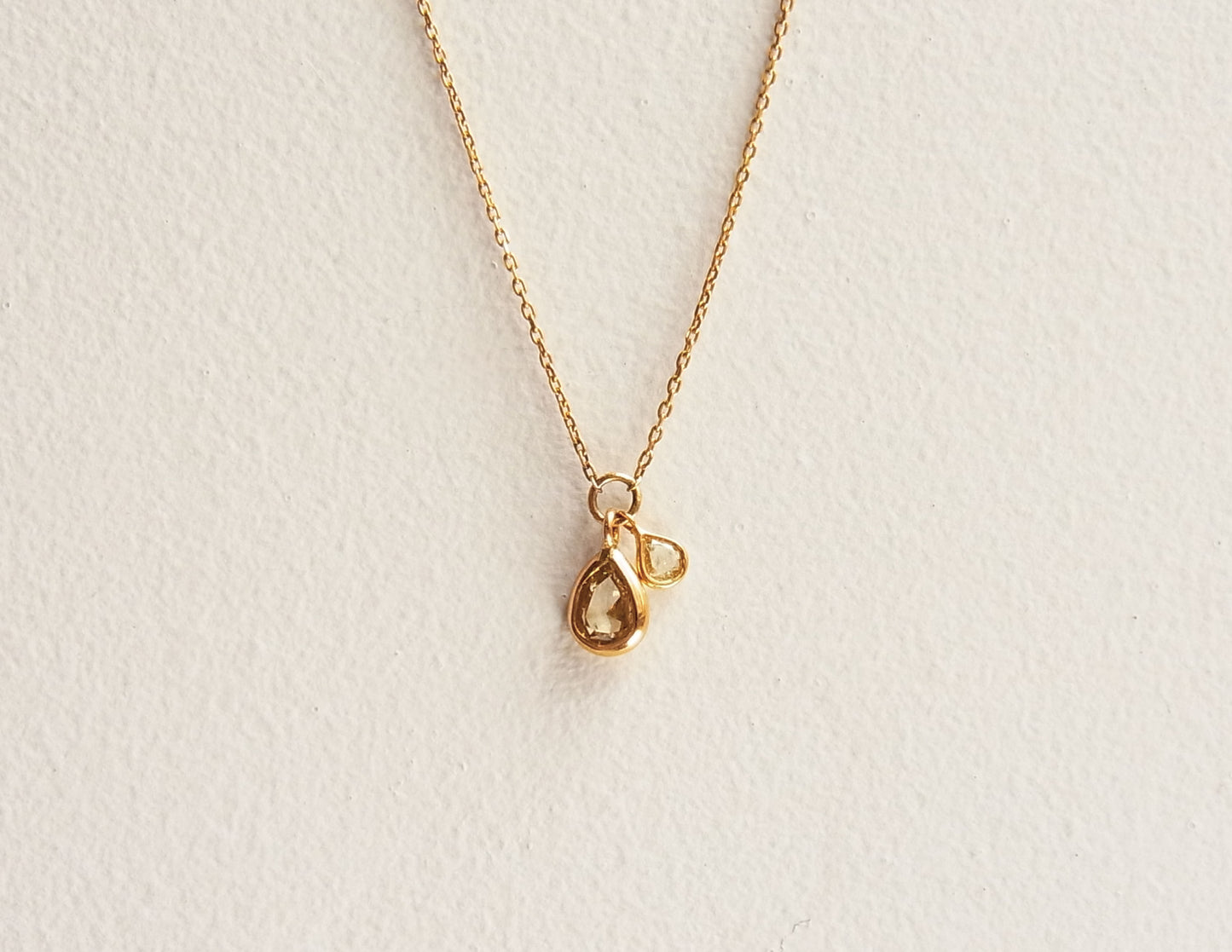 rosecut diamond  2P necklace  /K18(40cm)